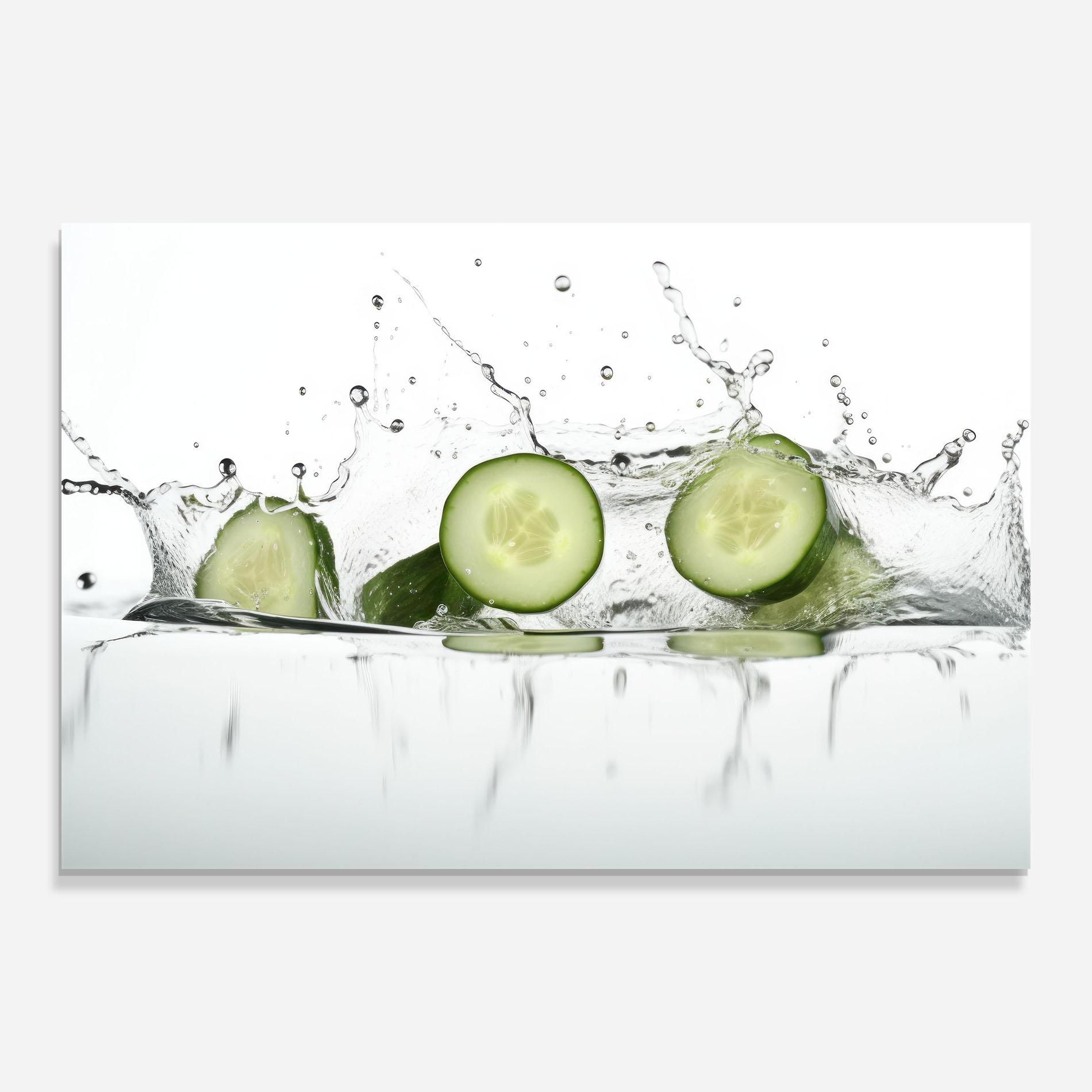 Glasbild Cucumber Cool Splash mockup 0