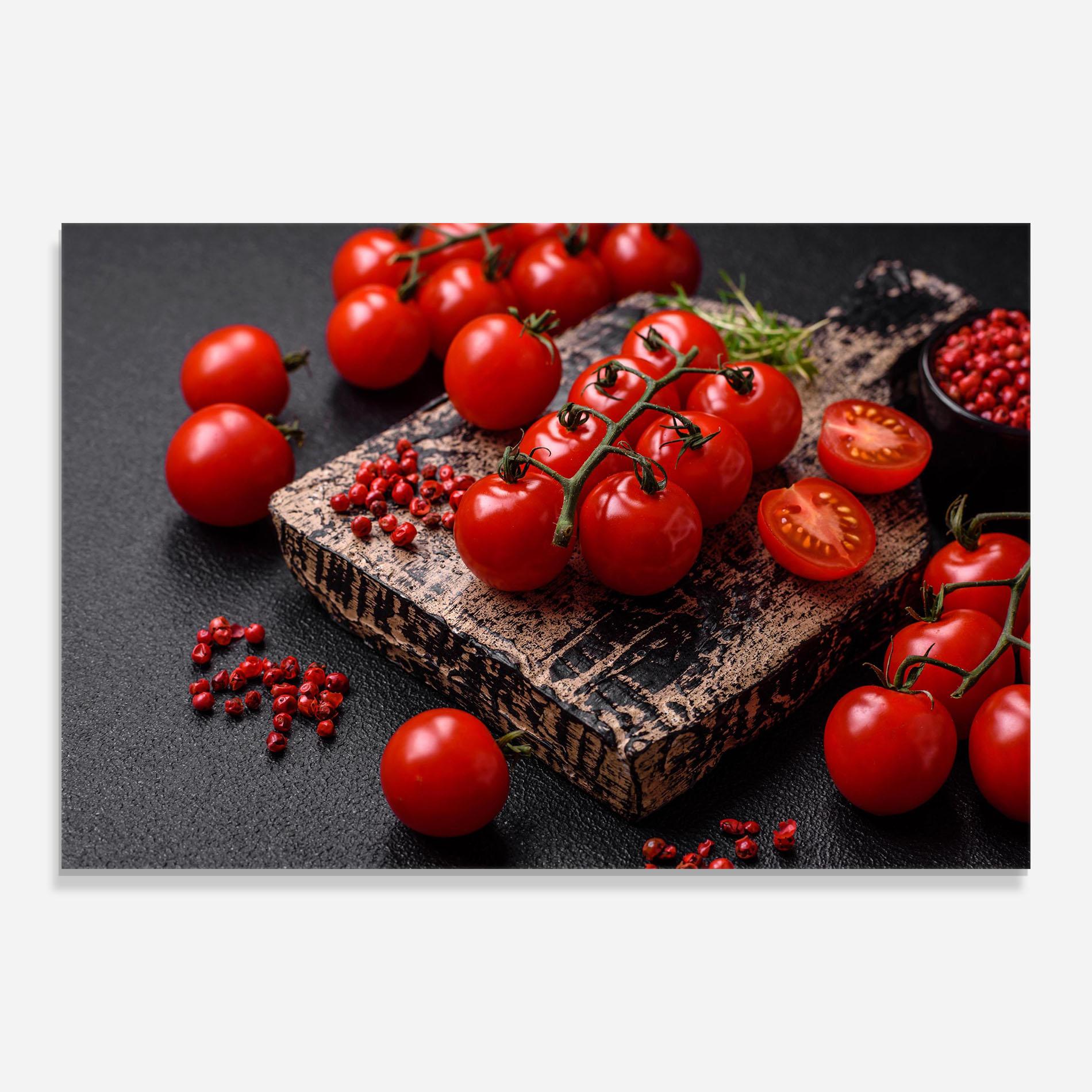 Glasbild Fresh Cherry Tomatoes mockup 0