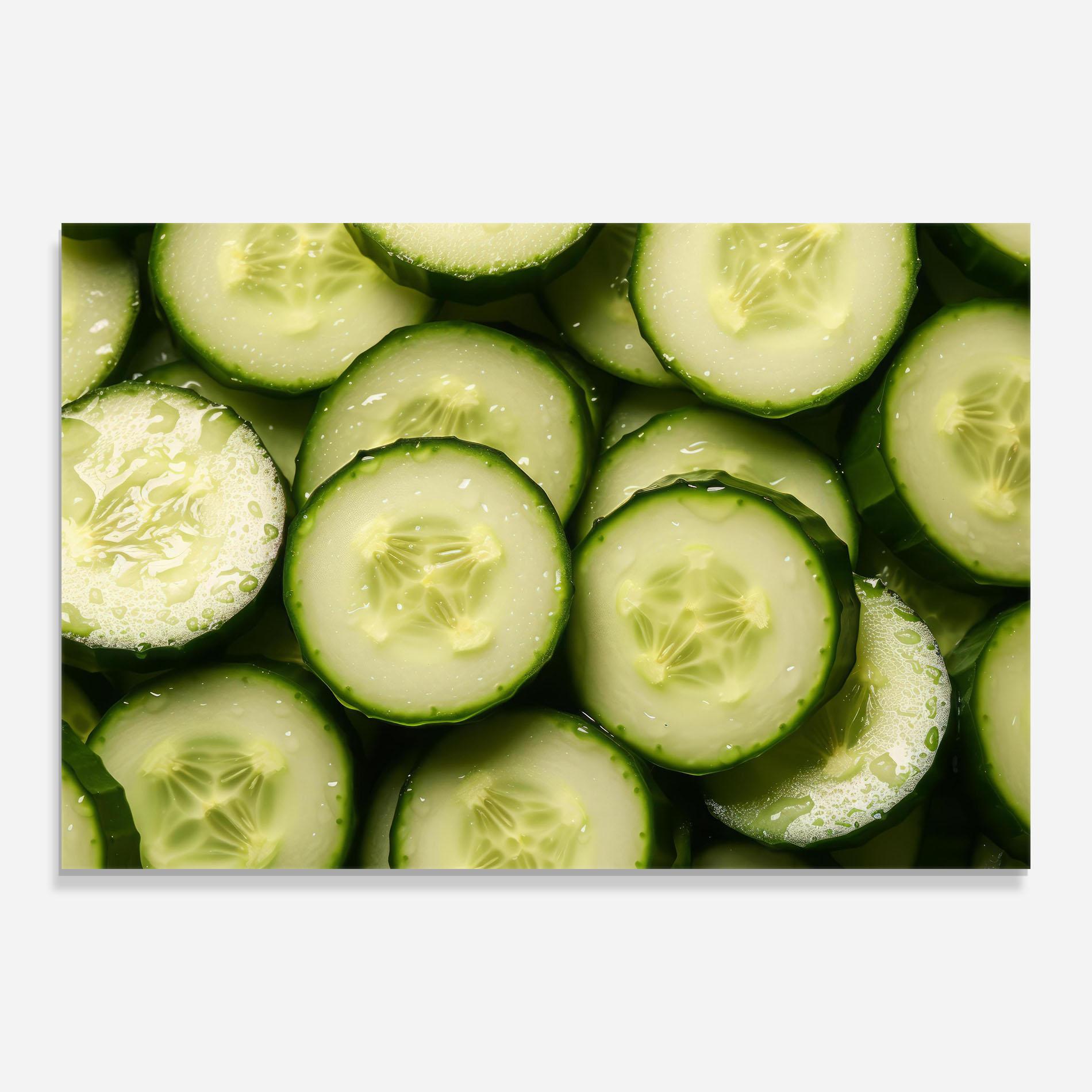 Glasbild Fresh Cucumber mockup 0