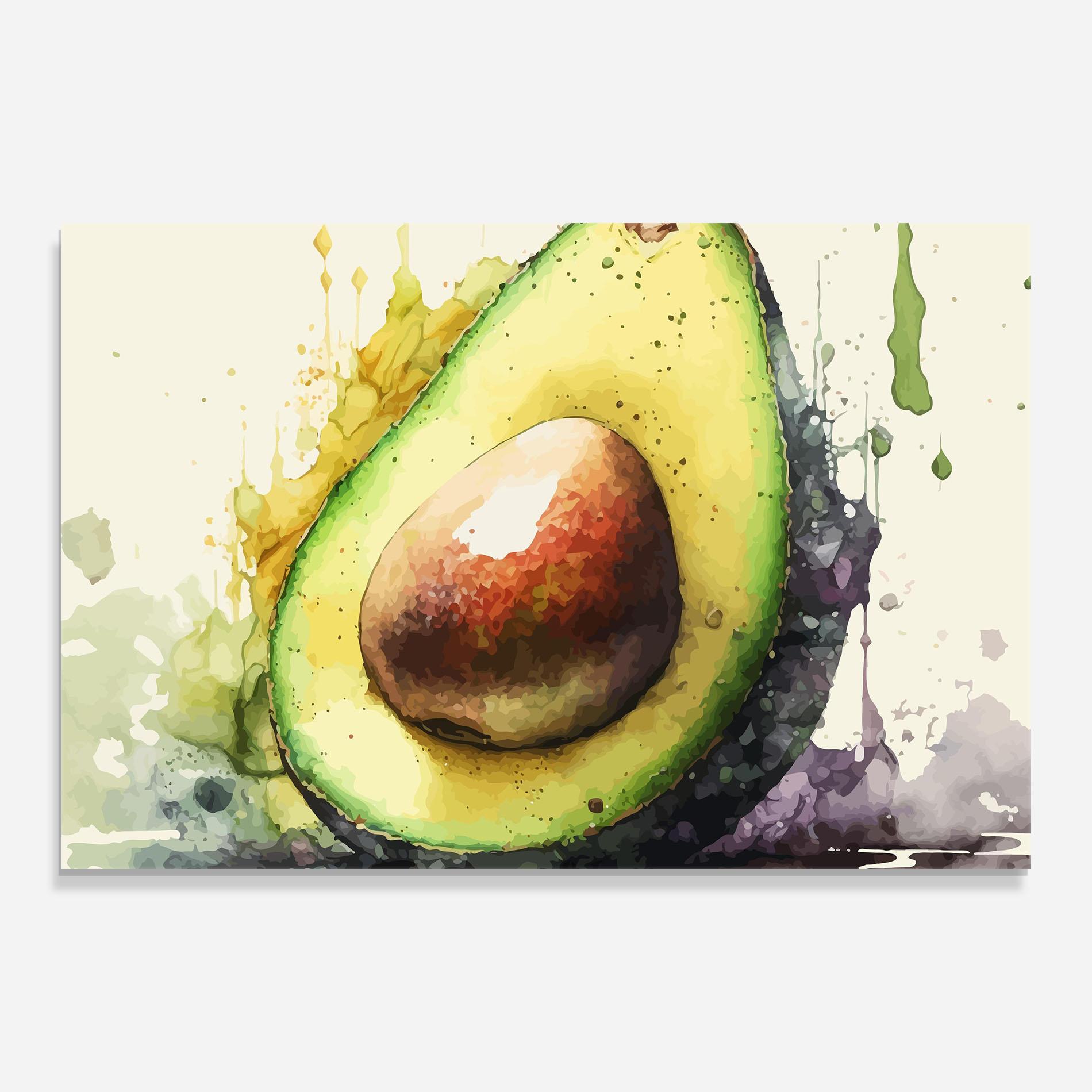 Glasbild Green Avocado Art mockup 0