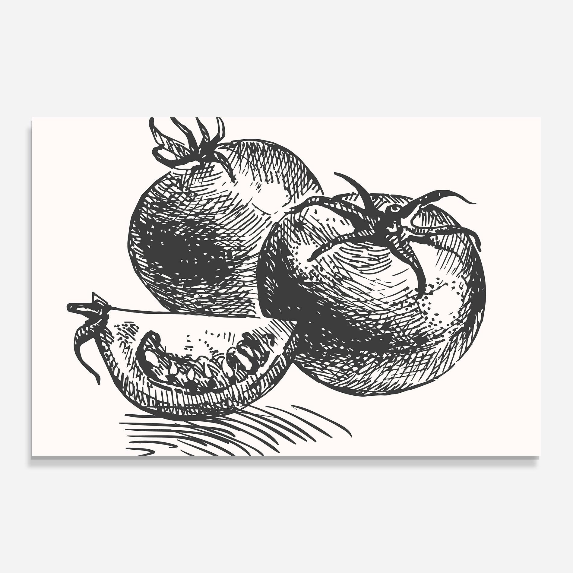 Glasbild Grey Line Tomato mockup 0