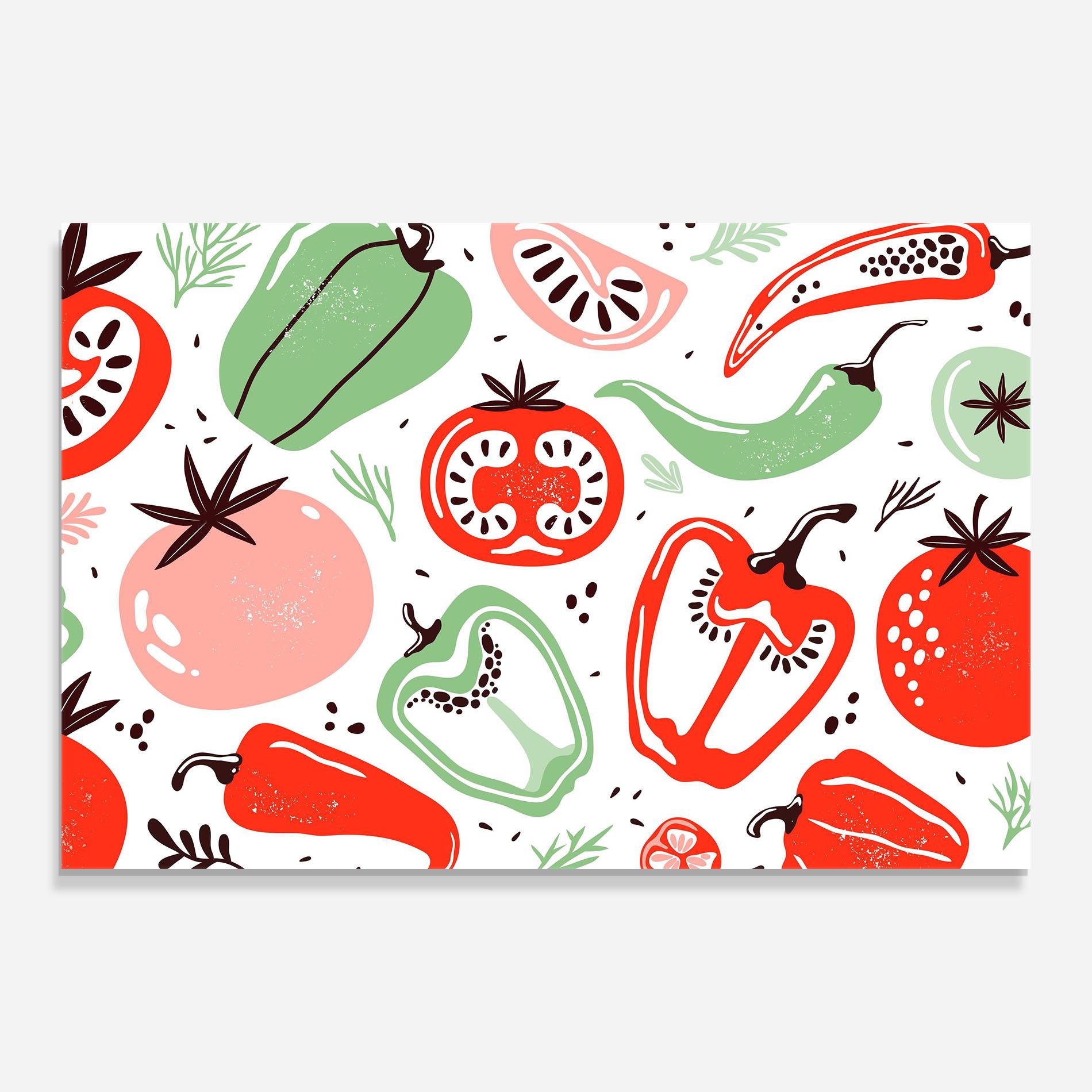 Glasbild Nice Vegetables Art mockup 0