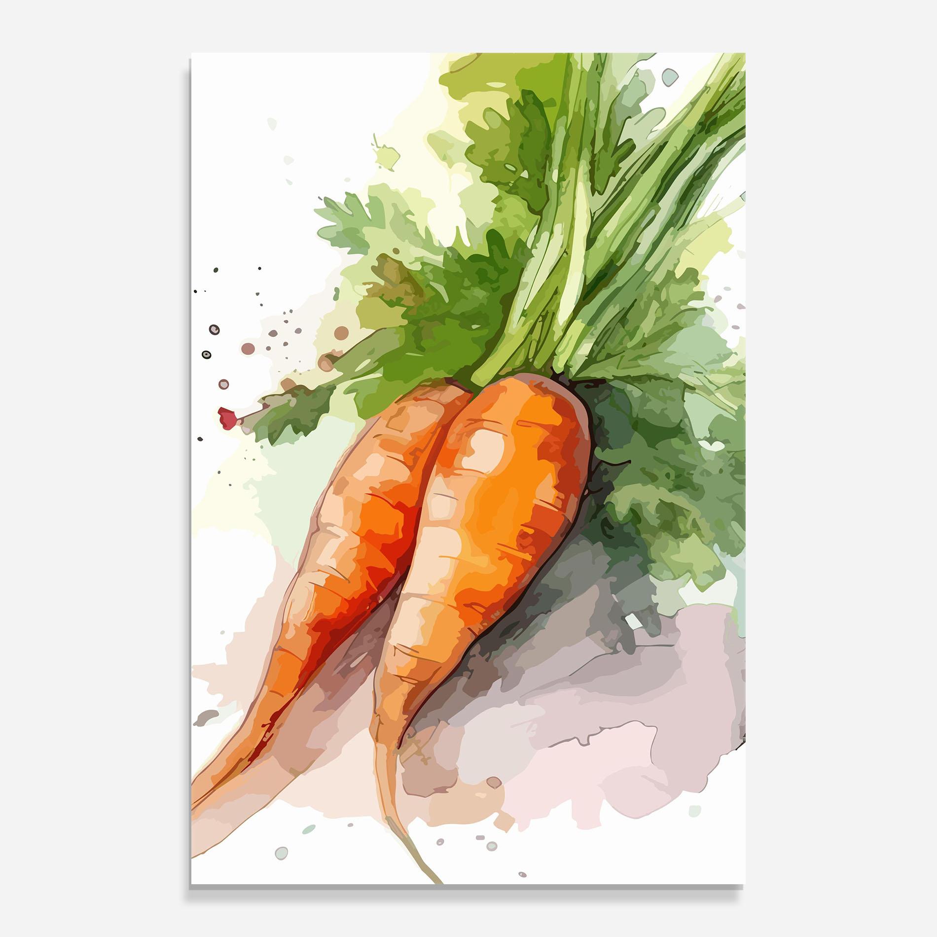 Glasbild Carrot Watercolor mockup 0