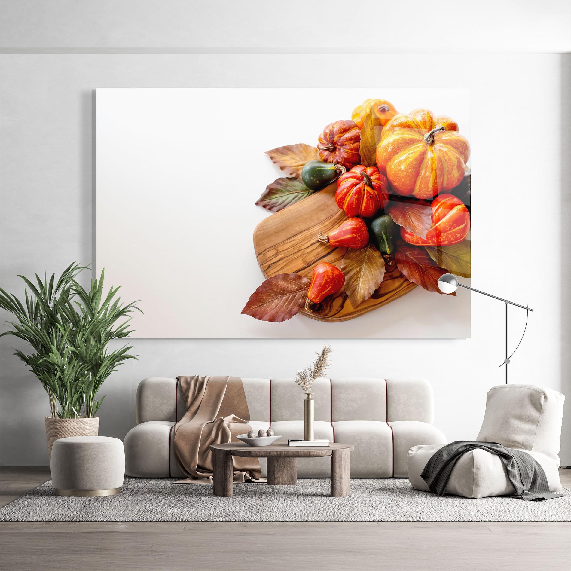 Glasbild Autumn Pumpkins mockup 9