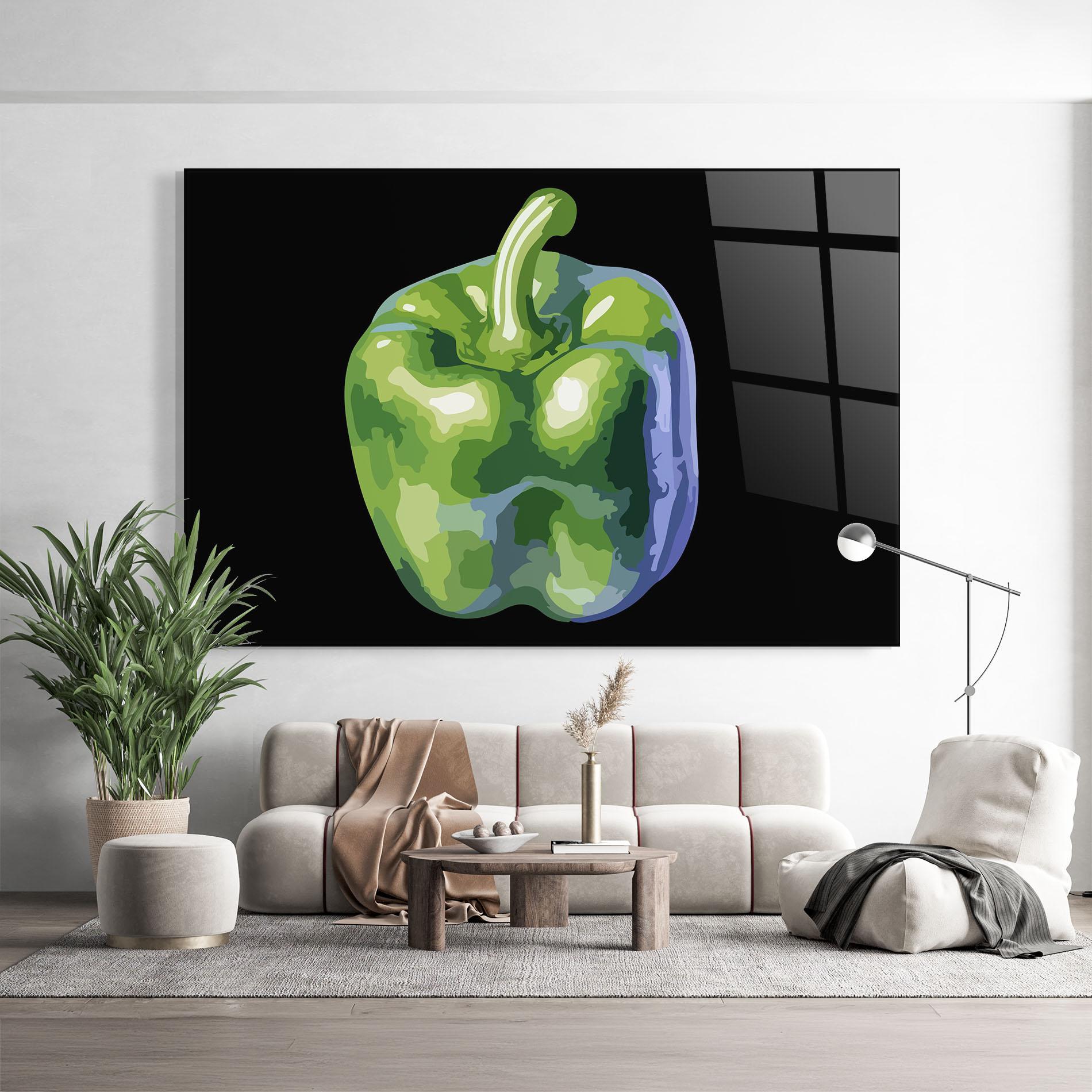 Glasbild Bellpepper Green mockup 9