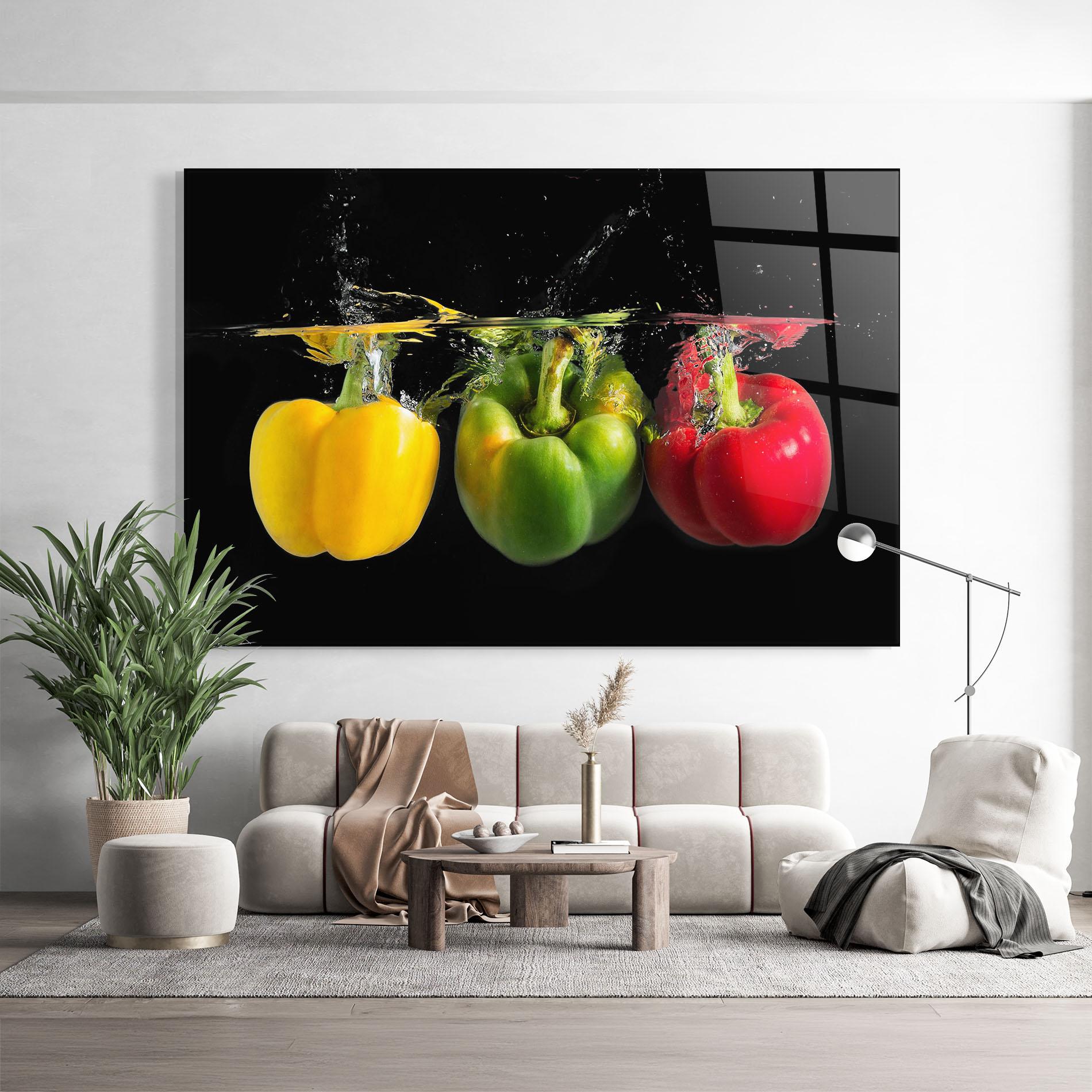 Glasbild Bellpepper Nice Splash mockup 9