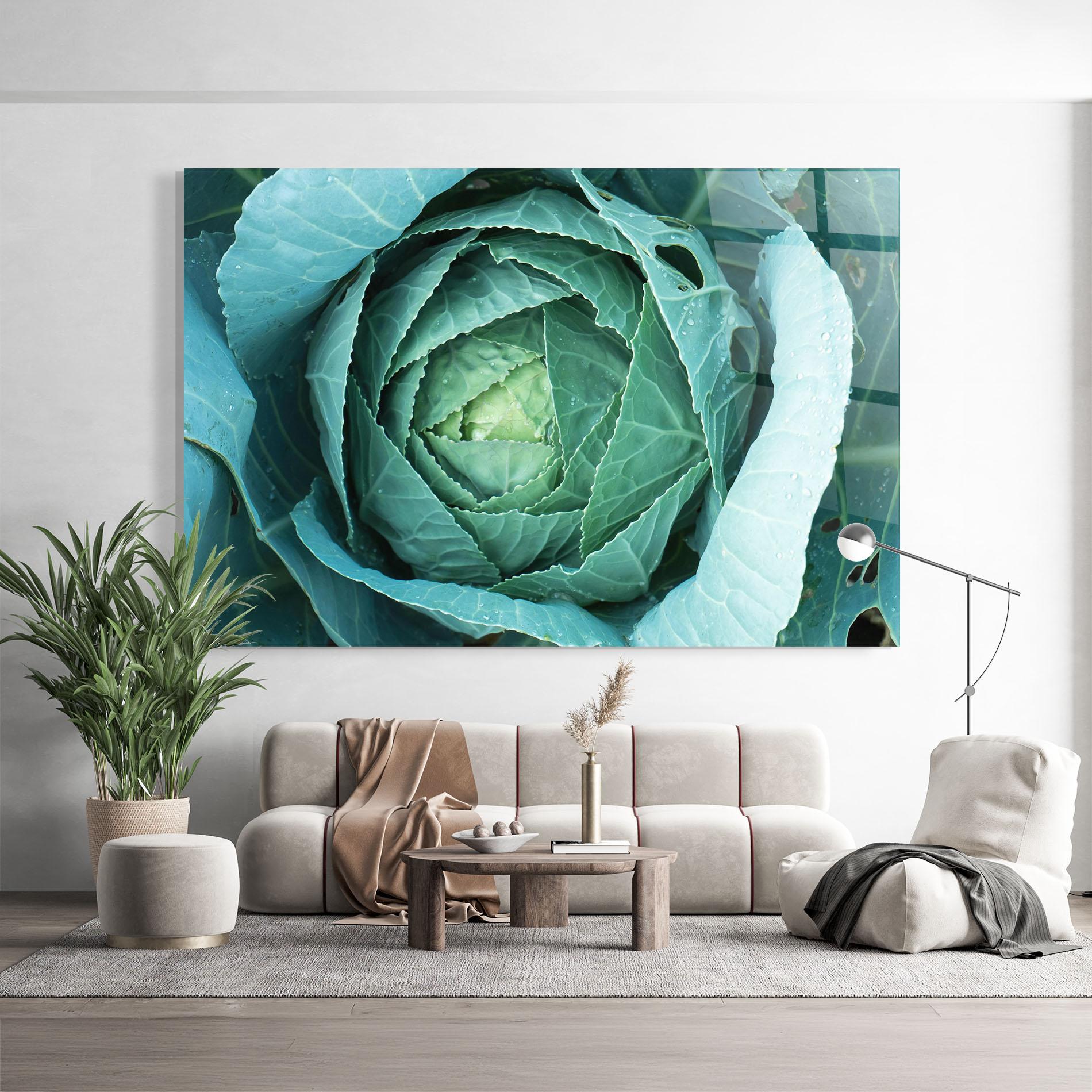 Glasbild Blue Lettuce mockup 9