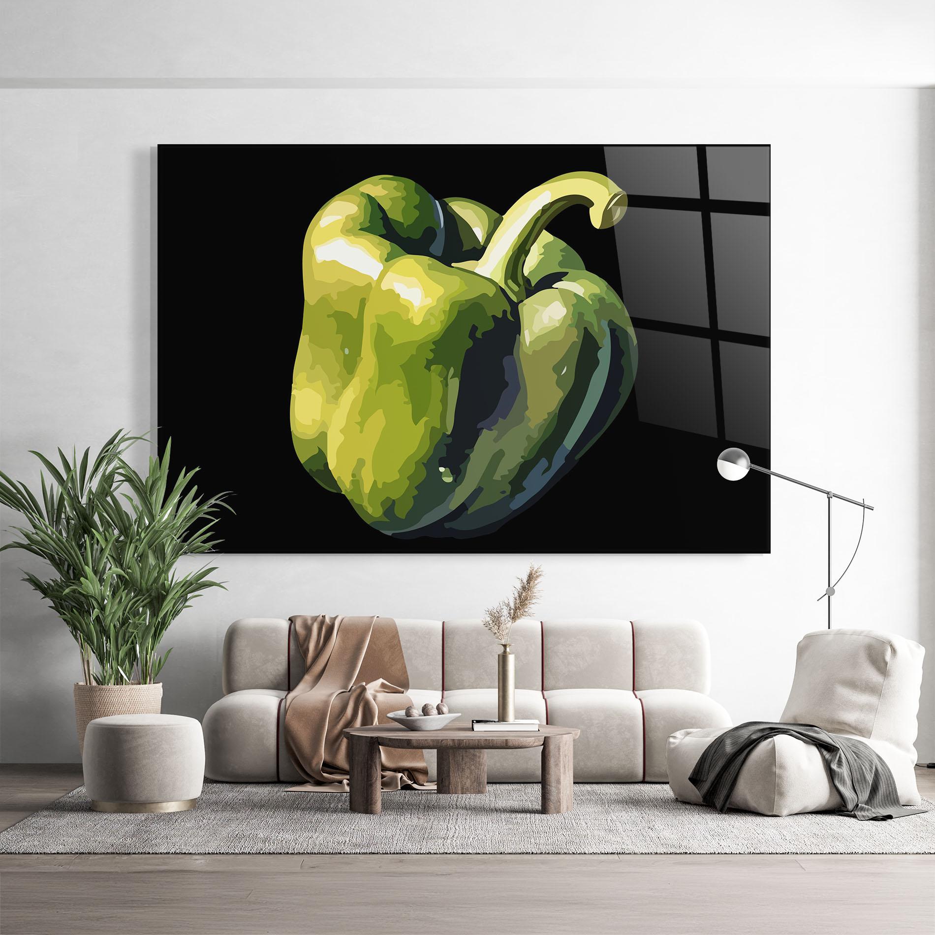 Glasbild Cool Bellpepper mockup 9