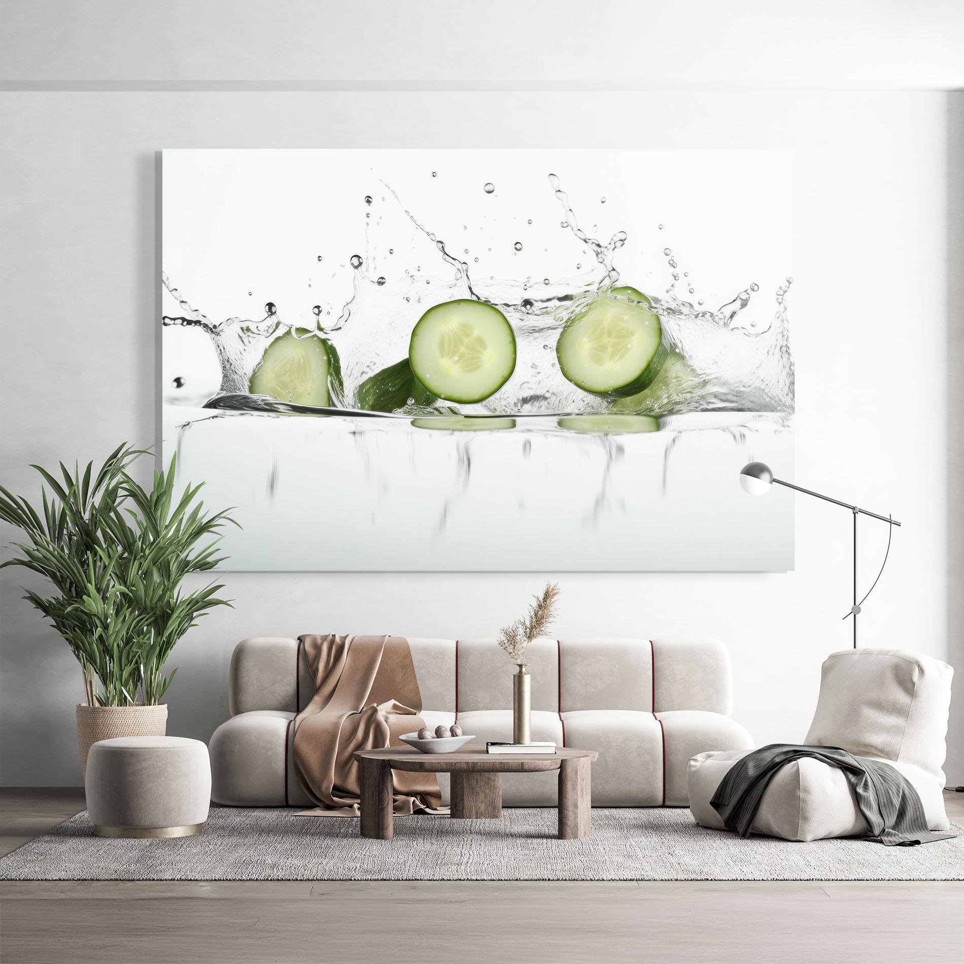 Glasbild Cucumber Cool Splash mockup 9