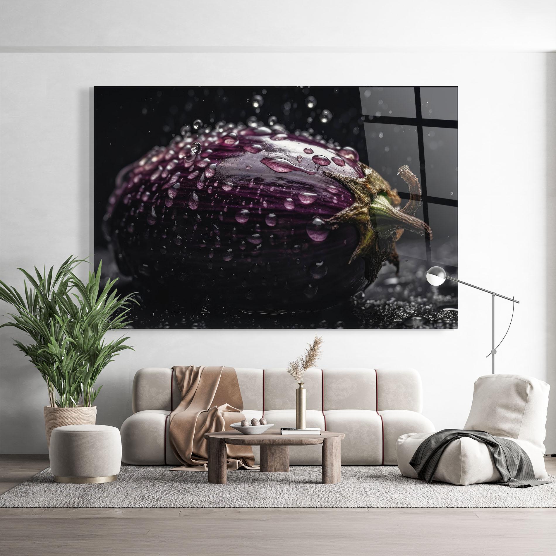Glasbild Eggplant Splash mockup 9