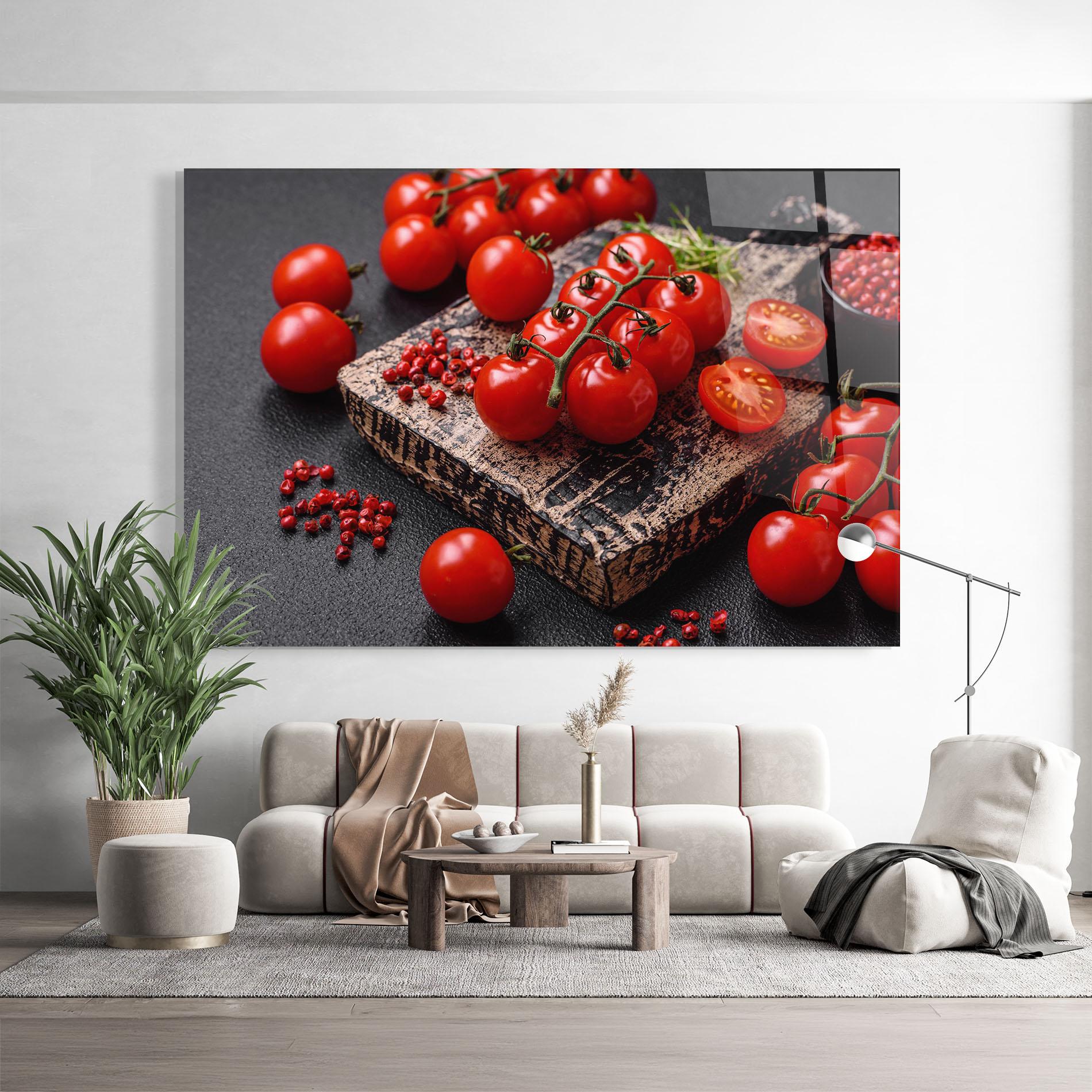Glasbild Fresh Cherry Tomatoes mockup 9