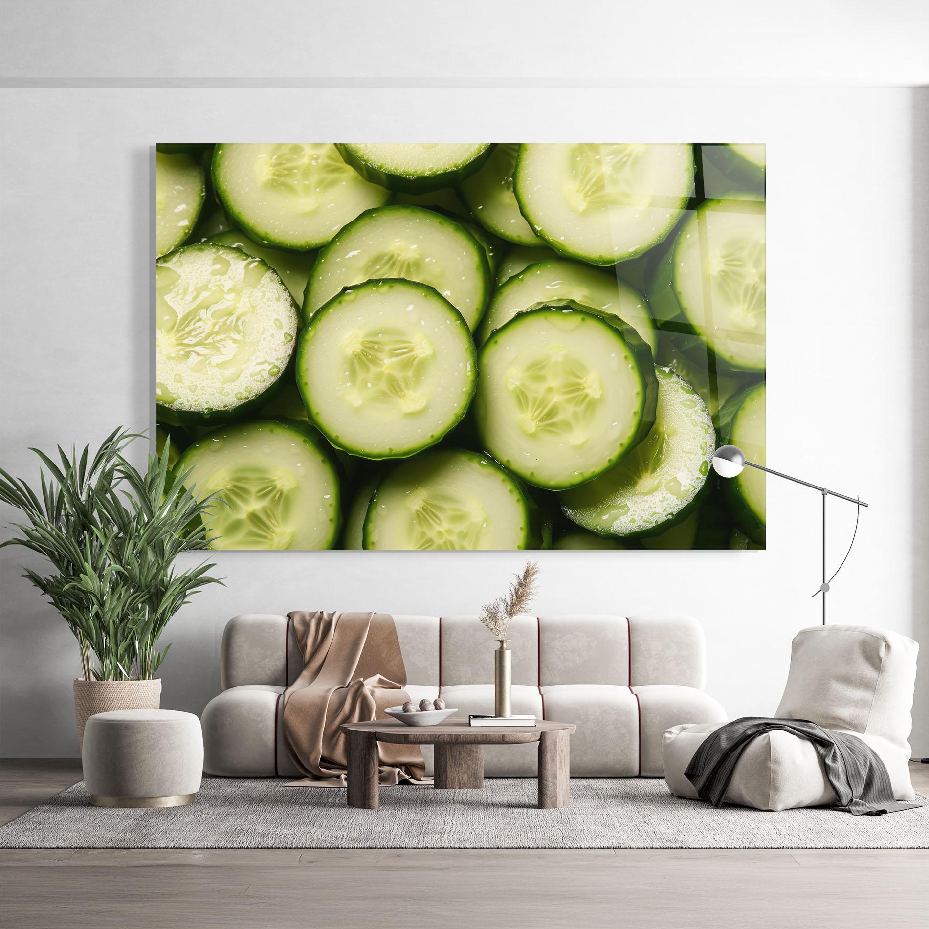 Glasbild Fresh Cucumber mockup 9