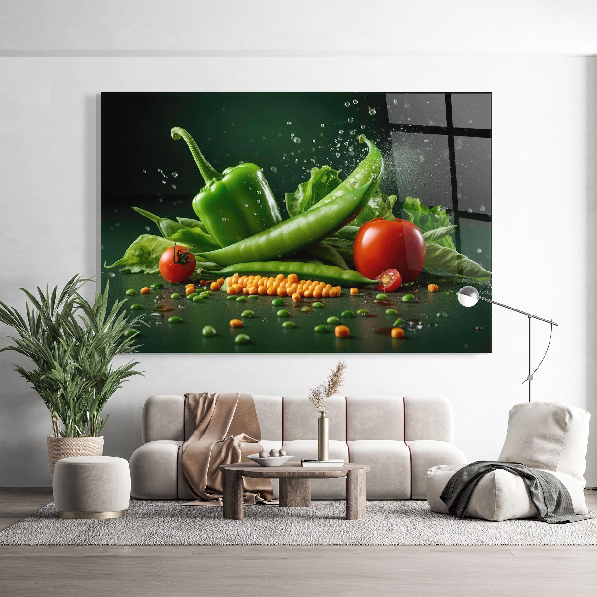 Glasbild Fresh Vegetables mockup 9