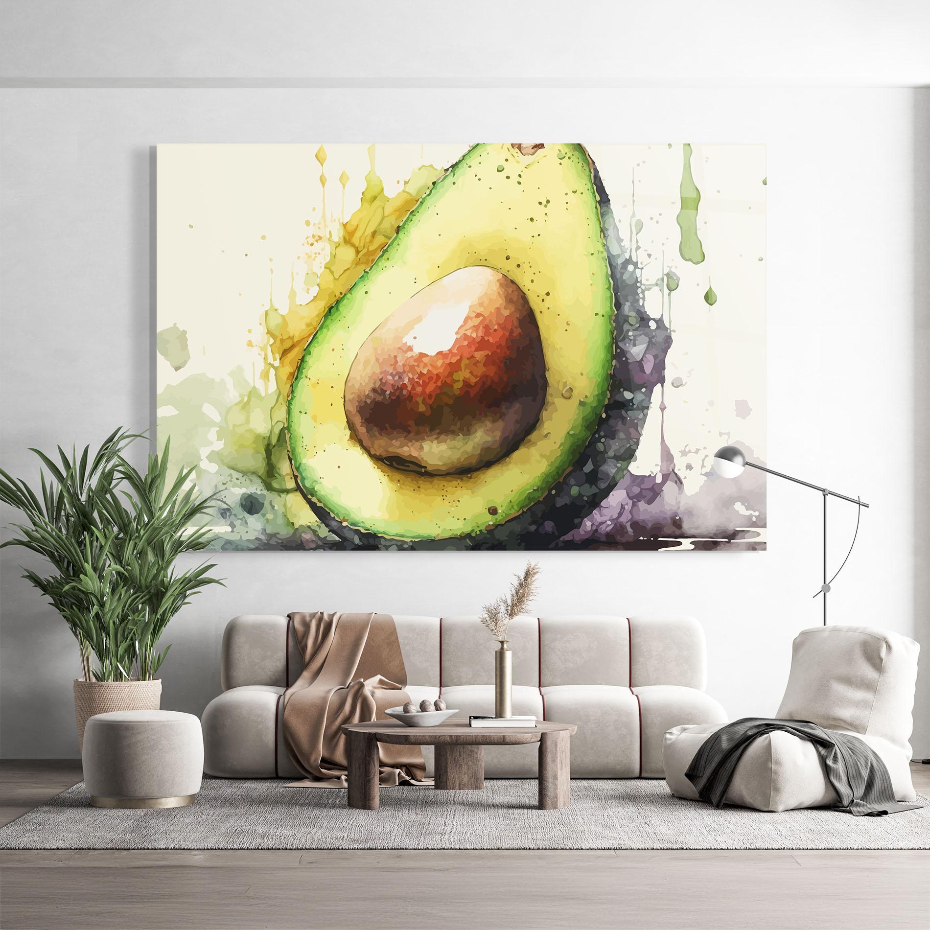 Glasbild Green Avocado Art mockup 9