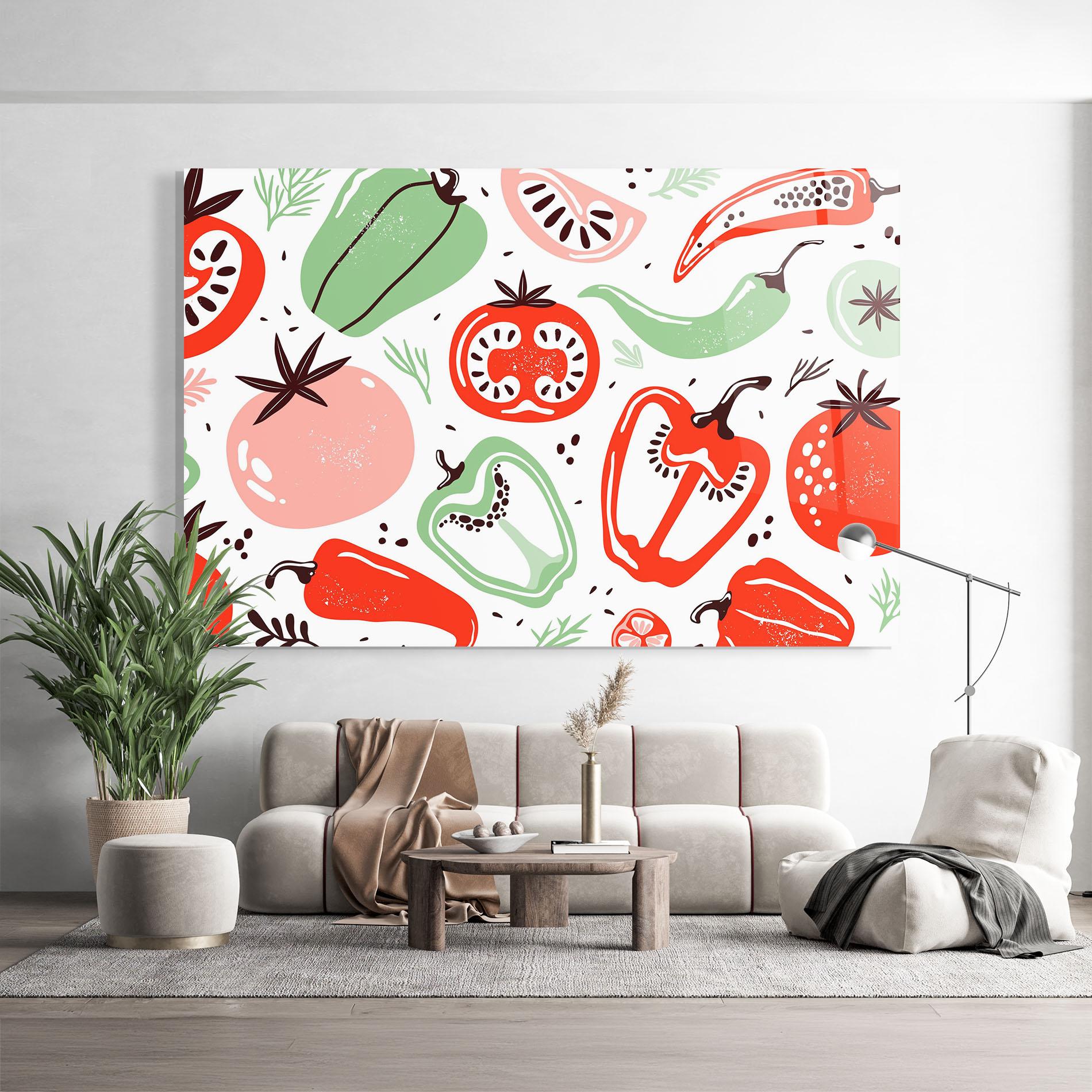 Glasbild Nice Vegetables Art mockup 9