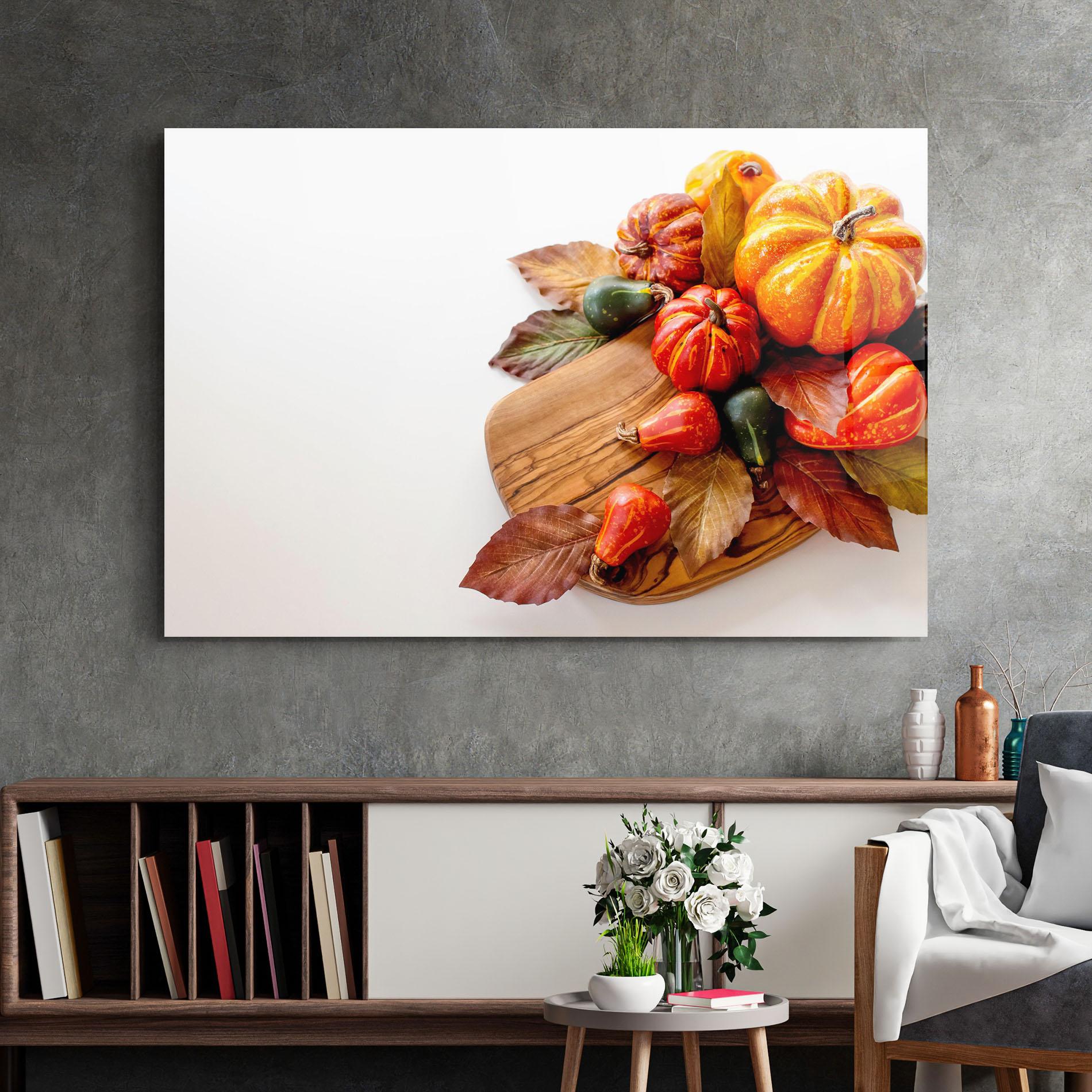 Glasbild Autumn Pumpkins mockup 2