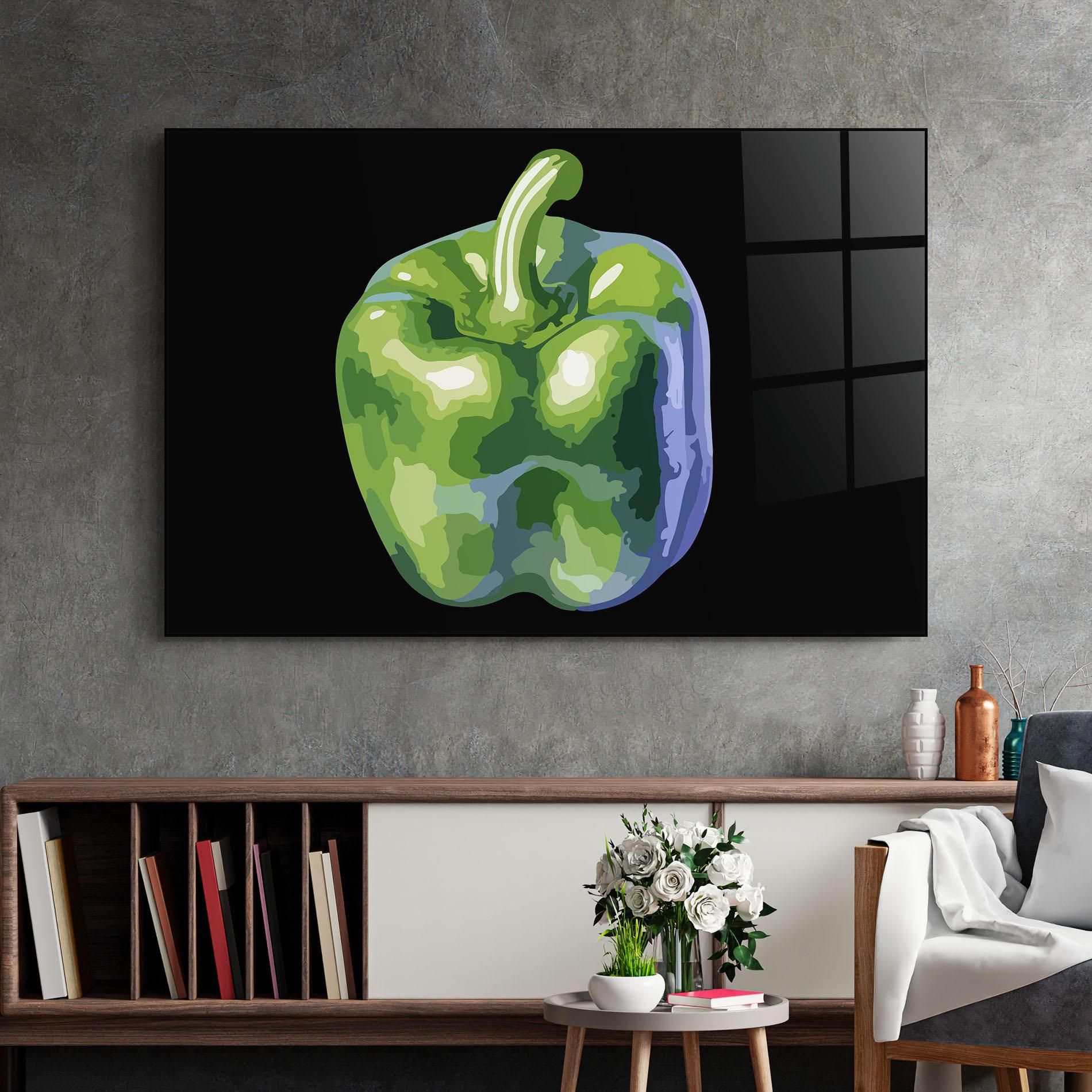 Glasbild Bellpepper Green mockup 2