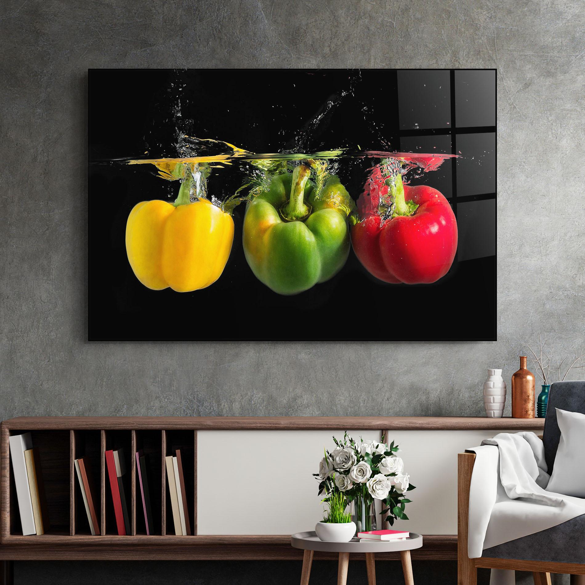 Glasbild Bellpepper Nice Splash mockup 2