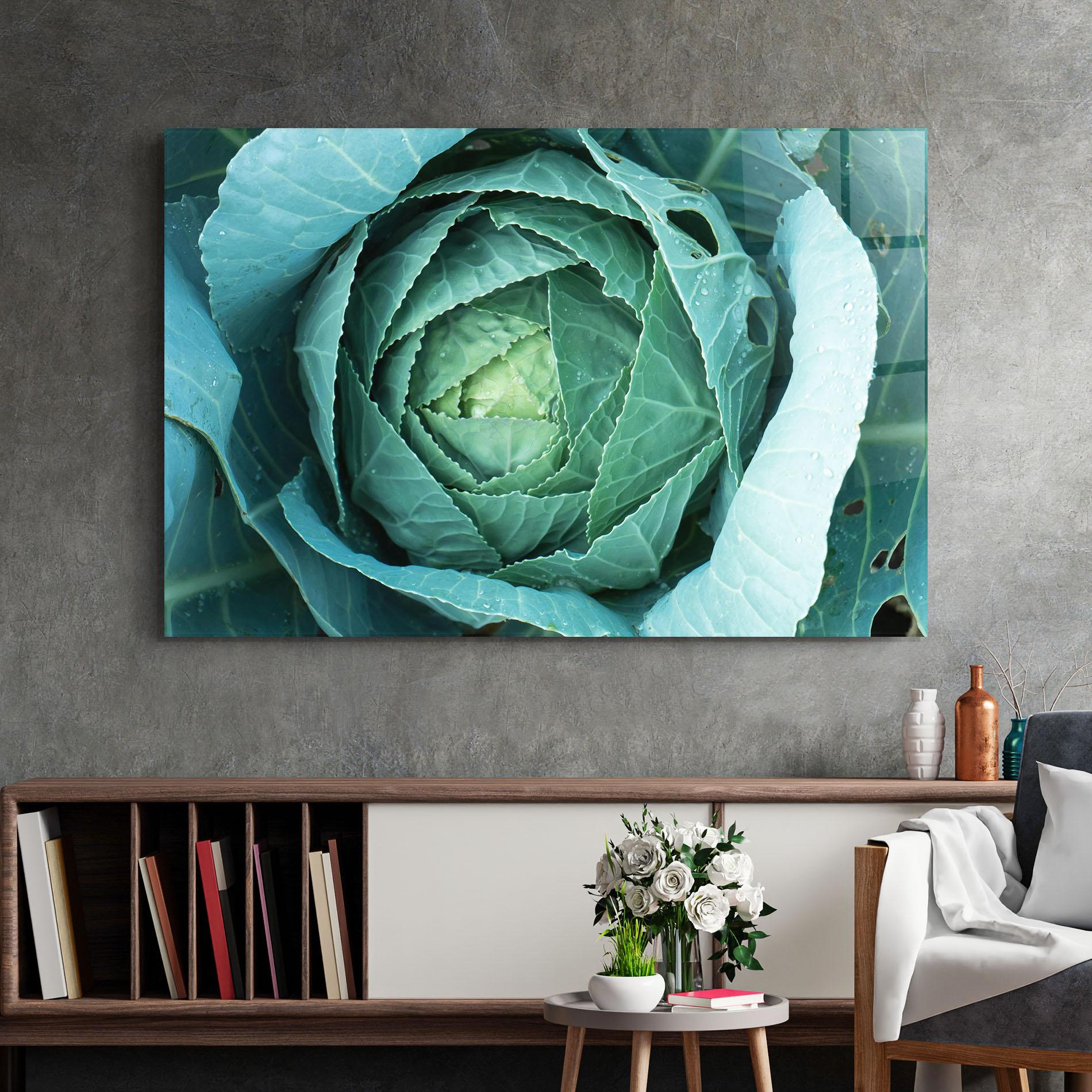 Glasbild Blue Lettuce mockup 2