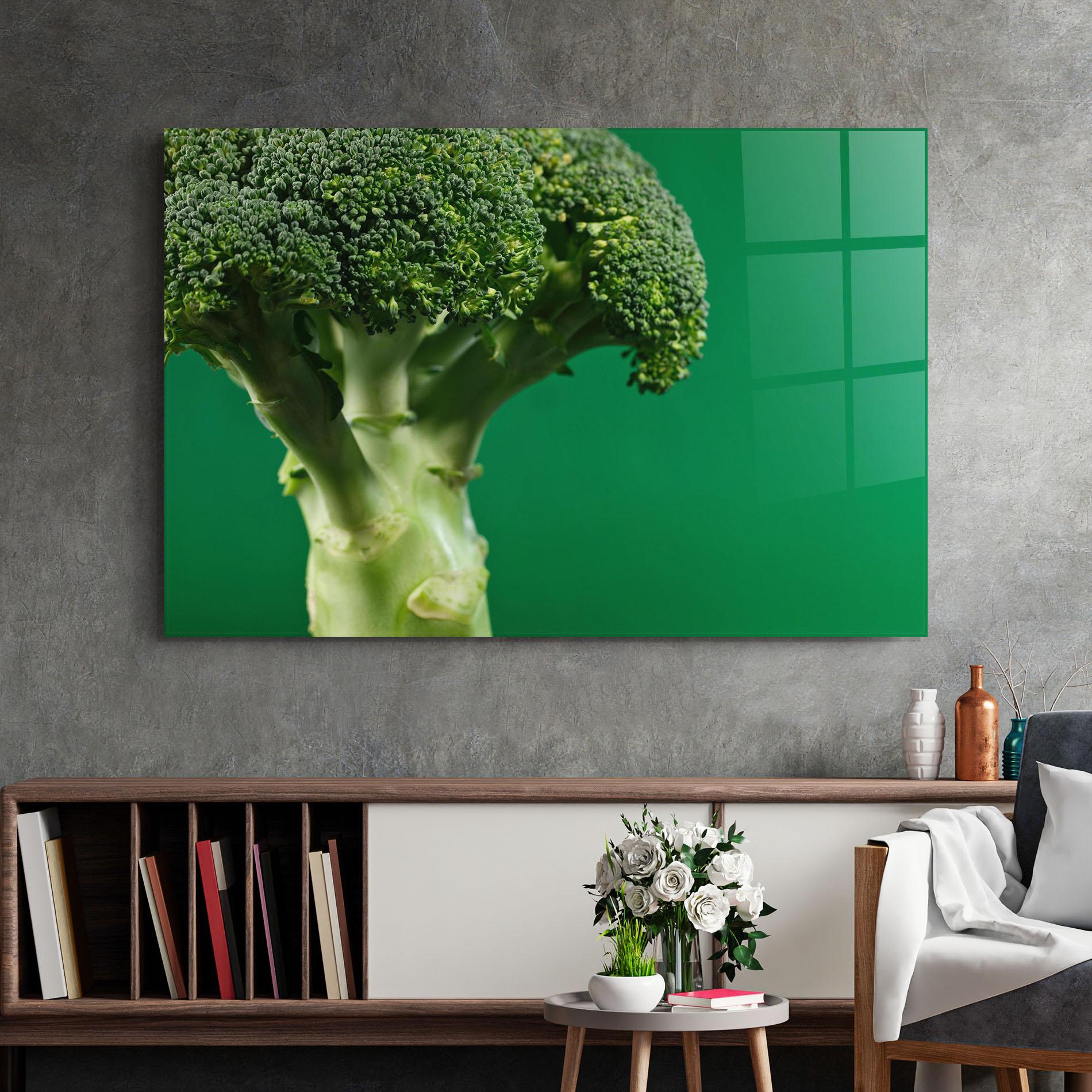 Glasbild Broccoli mockup 2