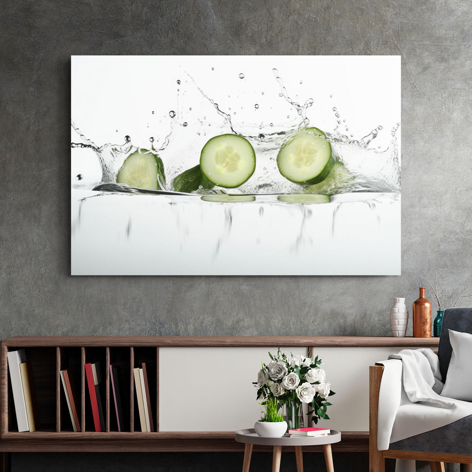 Glasbild Cucumber Cool Splash mockup 2