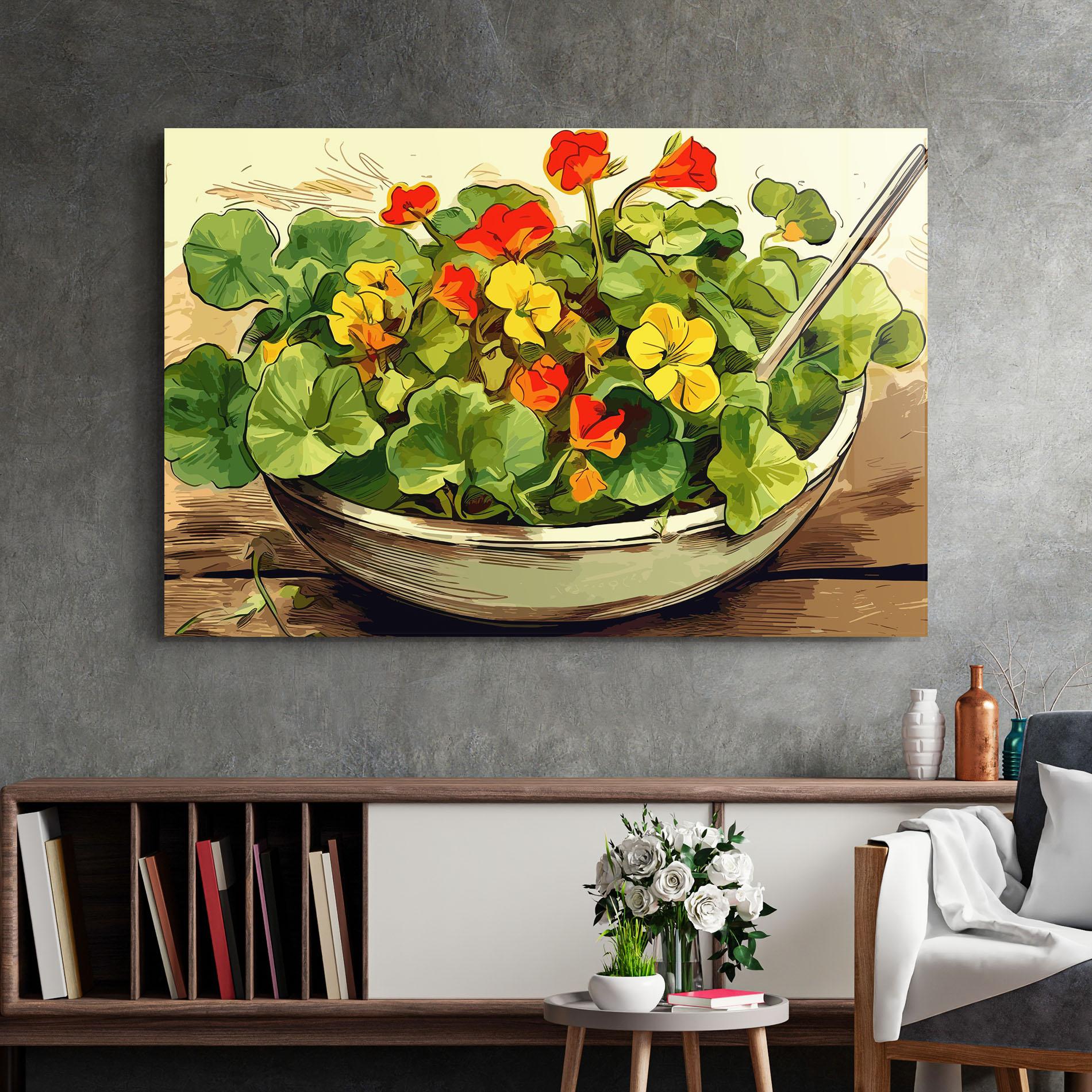 Glasbild Flower Food mockup 2