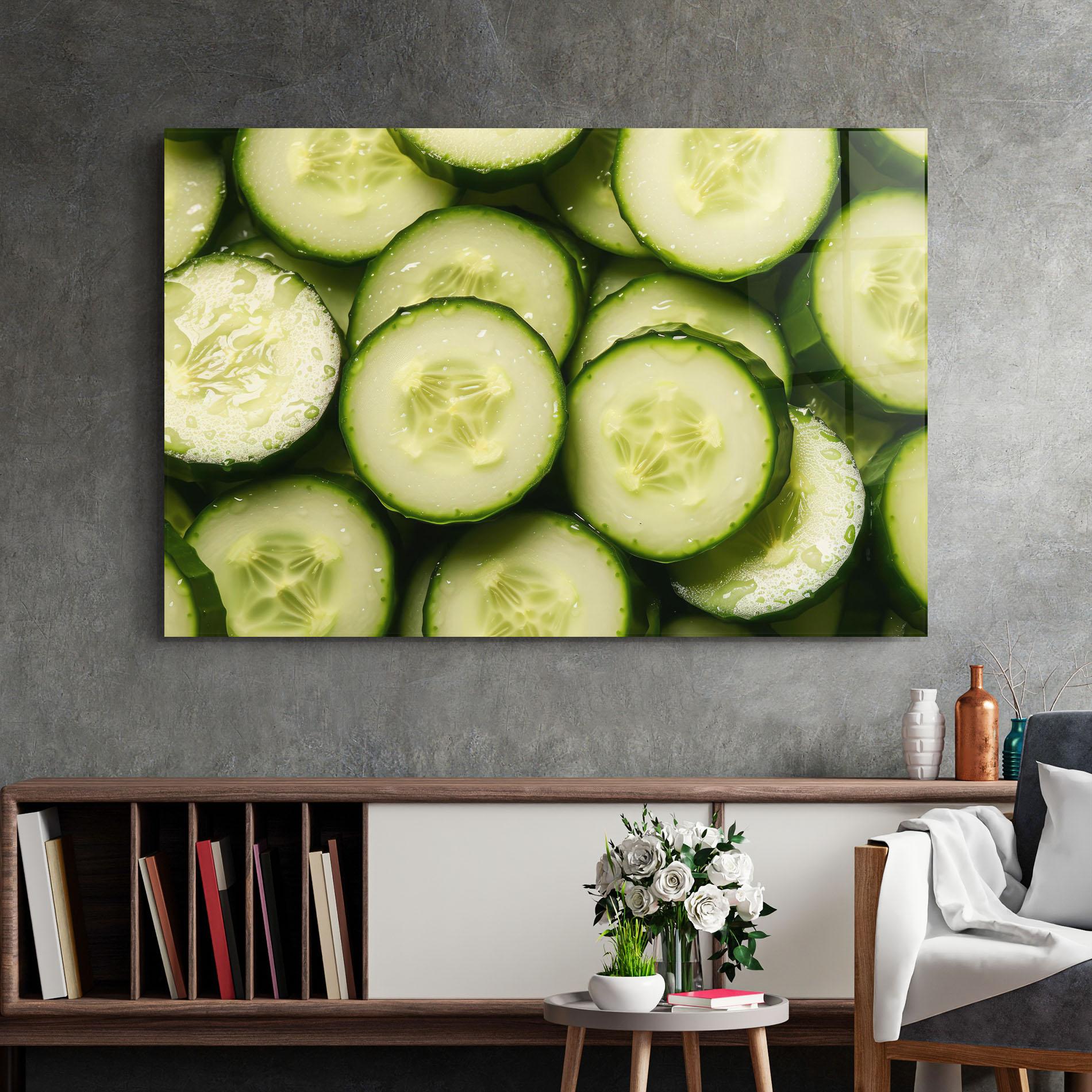 Glasbild Fresh Cucumber mockup 2