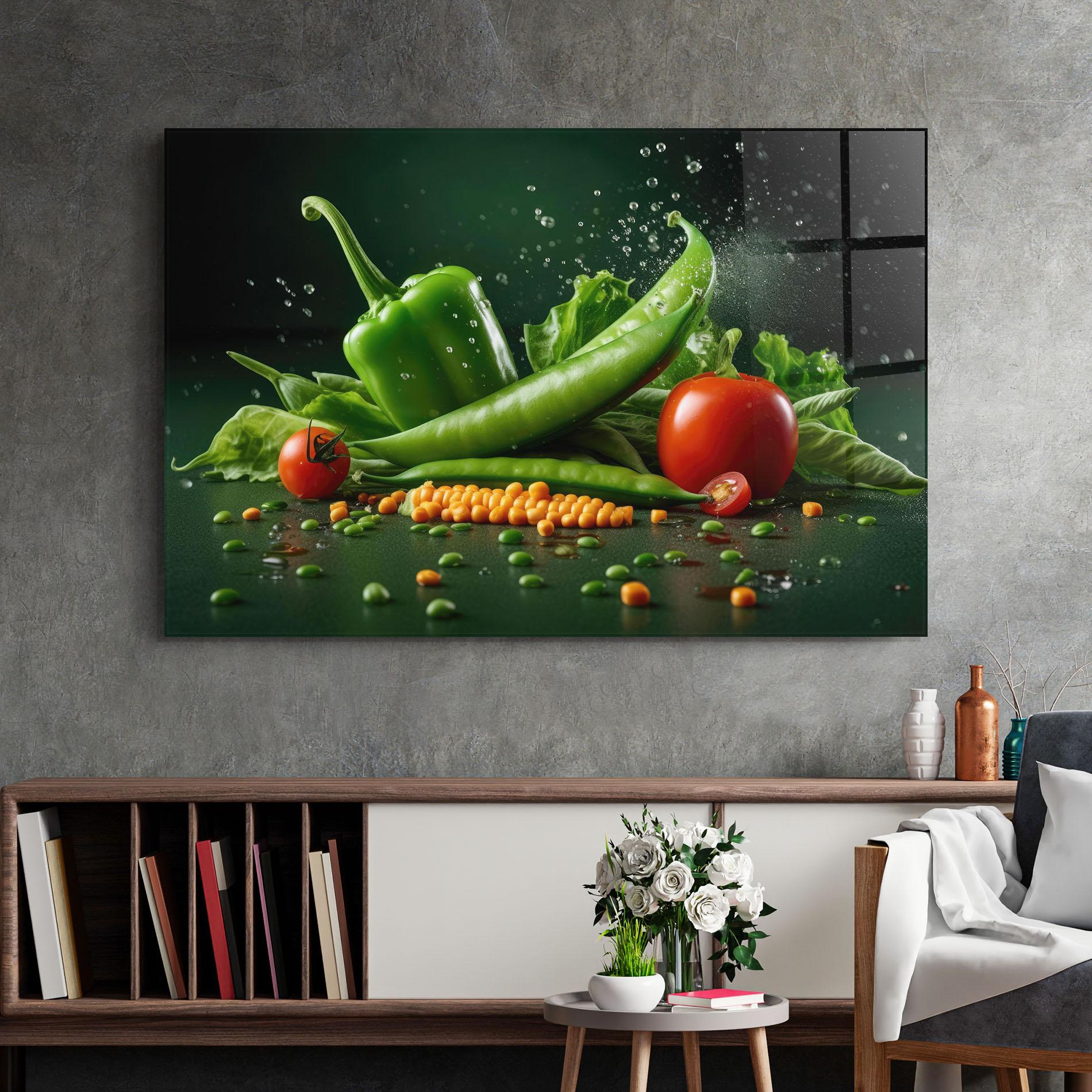 Glasbild Fresh Vegetables mockup 2