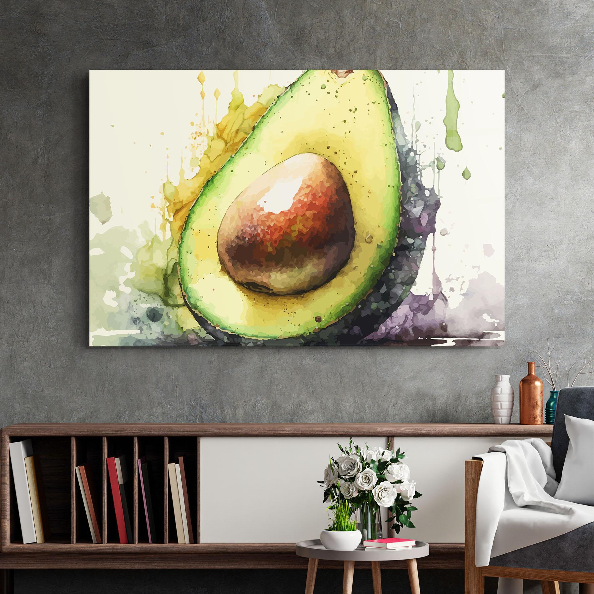 Glasbild Green Avocado Art mockup 2