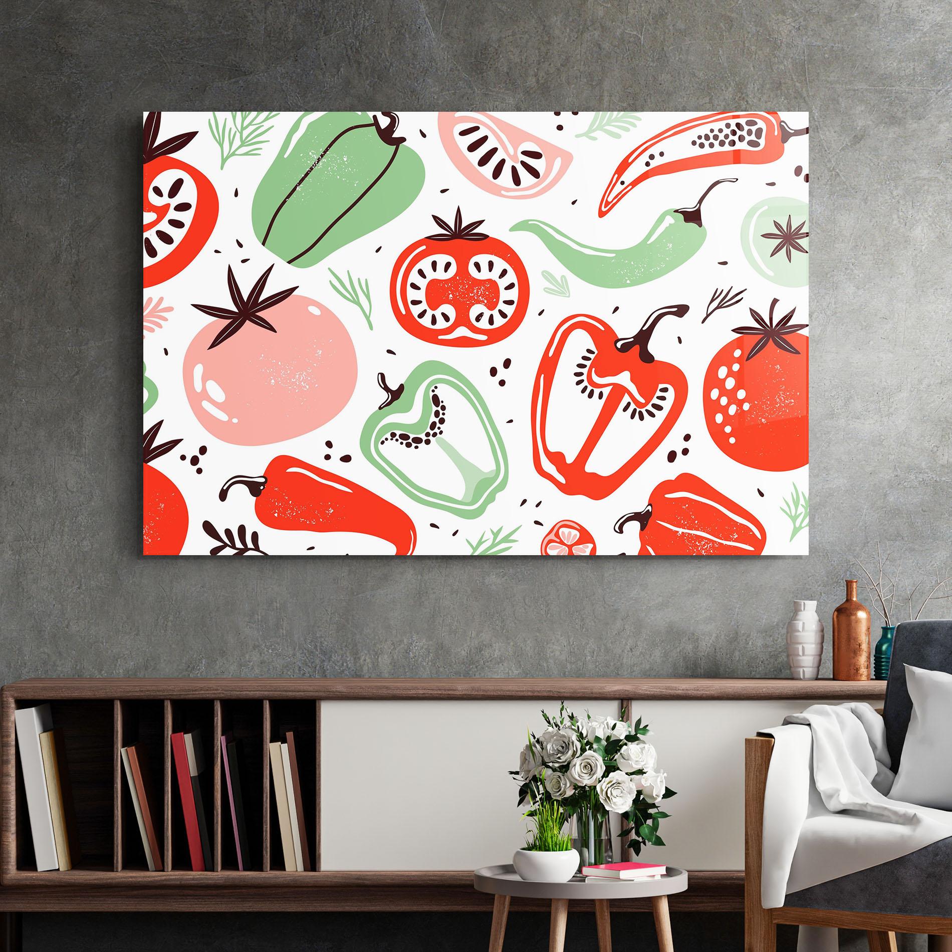Glasbild Nice Vegetables Art mockup 2