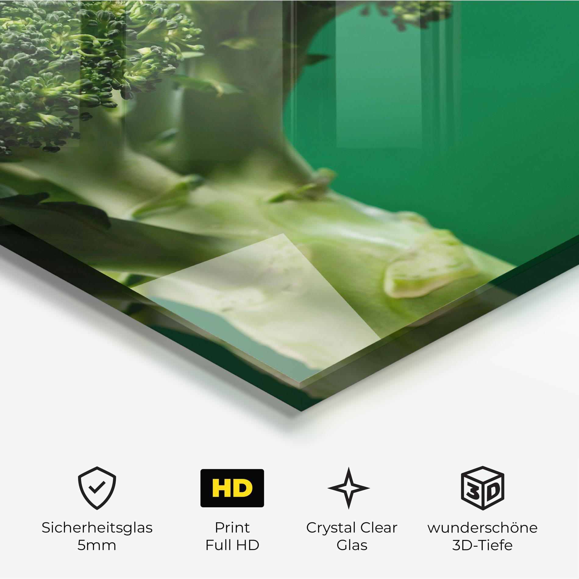 Glasbild Broccoli mockup 3