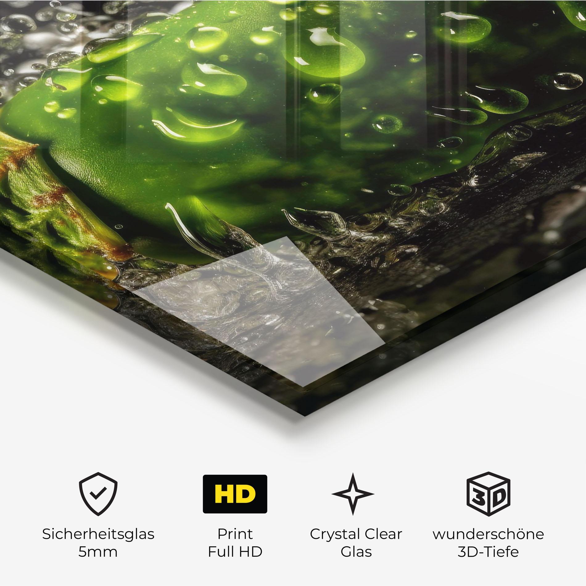 Glasbild Chili Splash mockup 3