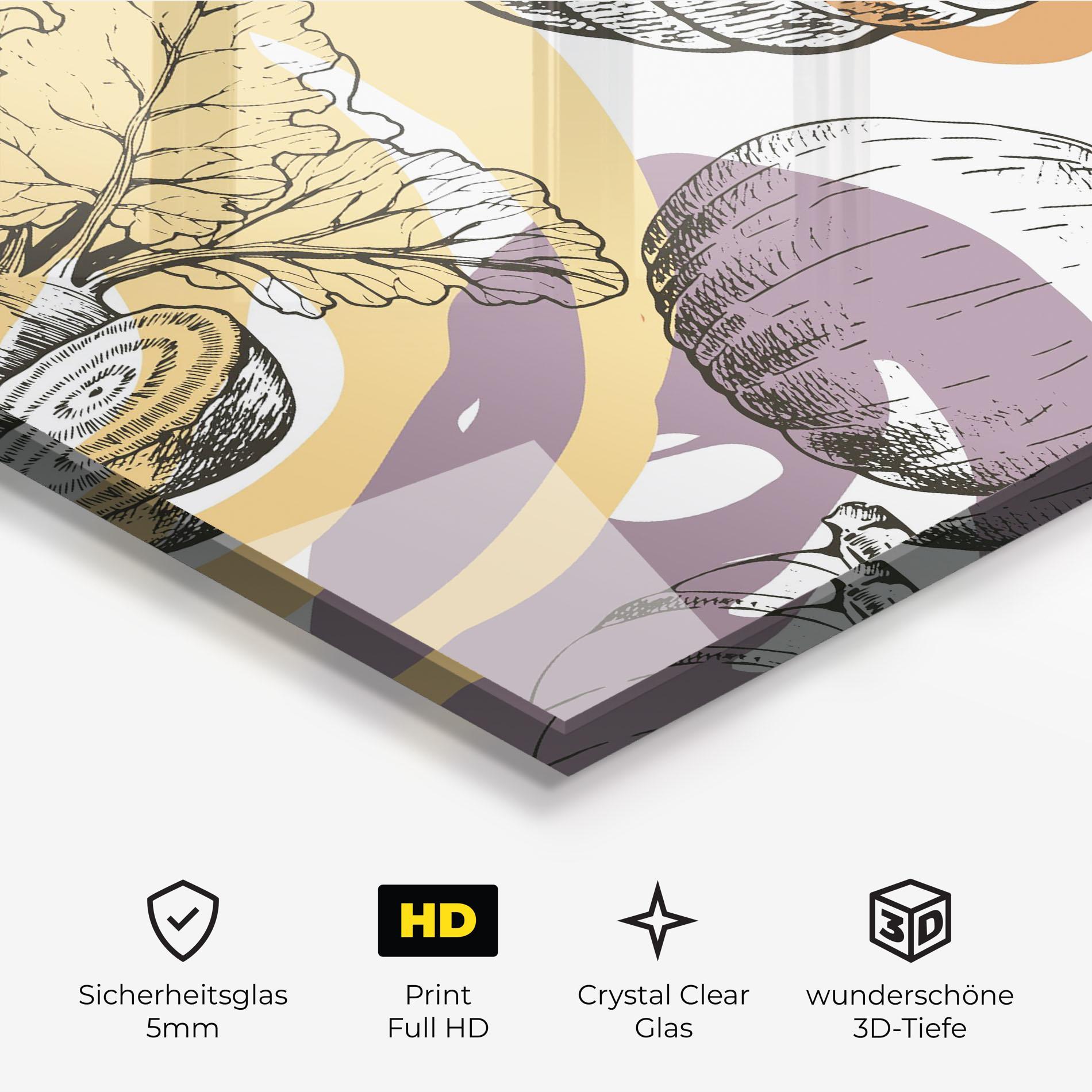 Glasbild Cream Vegetables Art mockup 3