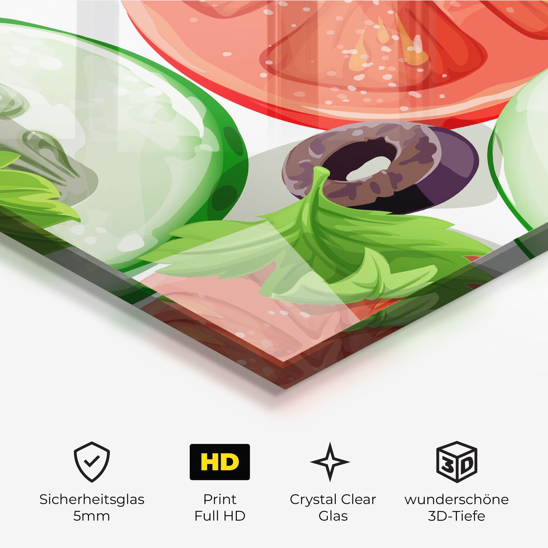 Glasbild Cucumber Tomatoes mockup 3