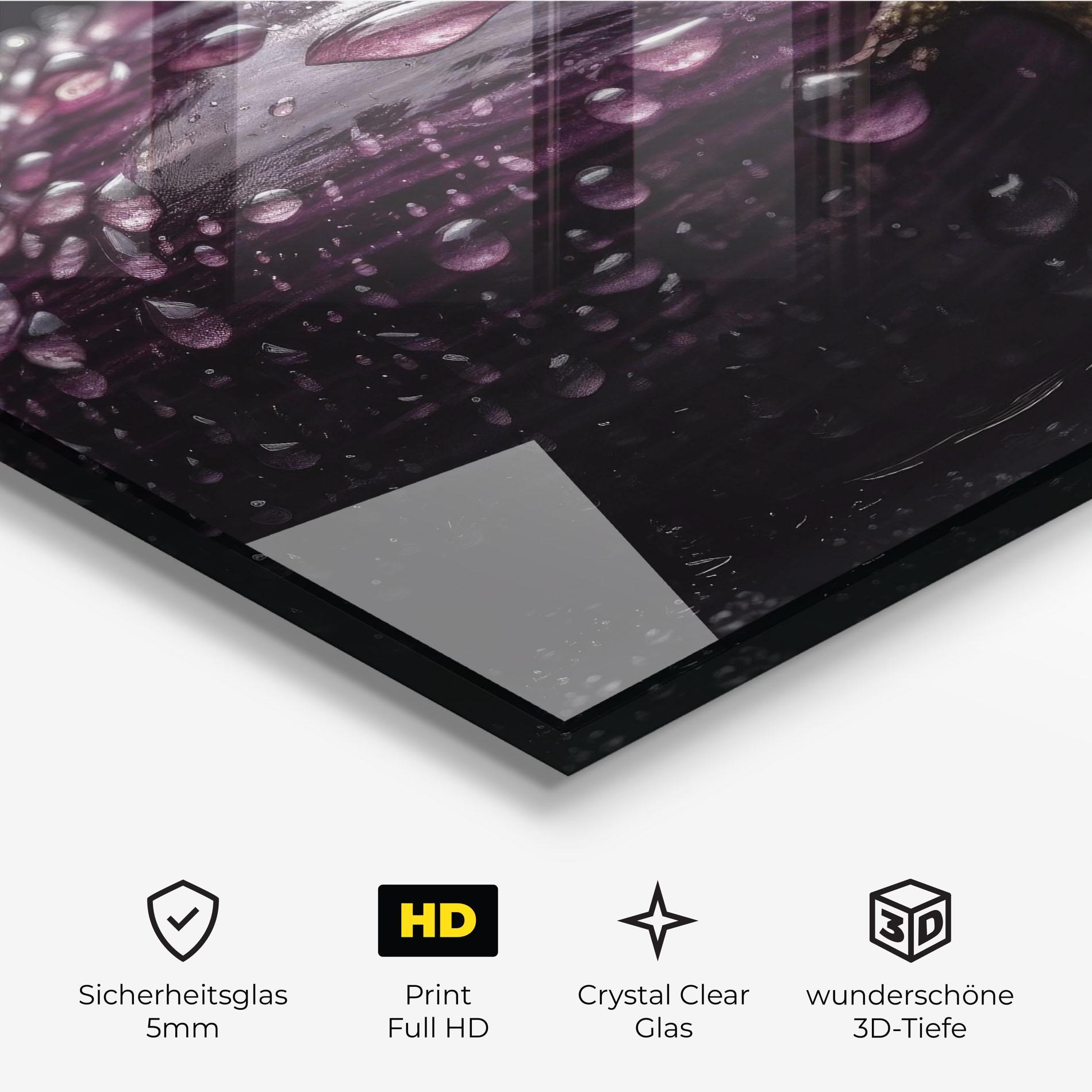 Glasbild Eggplant Splash mockup 3