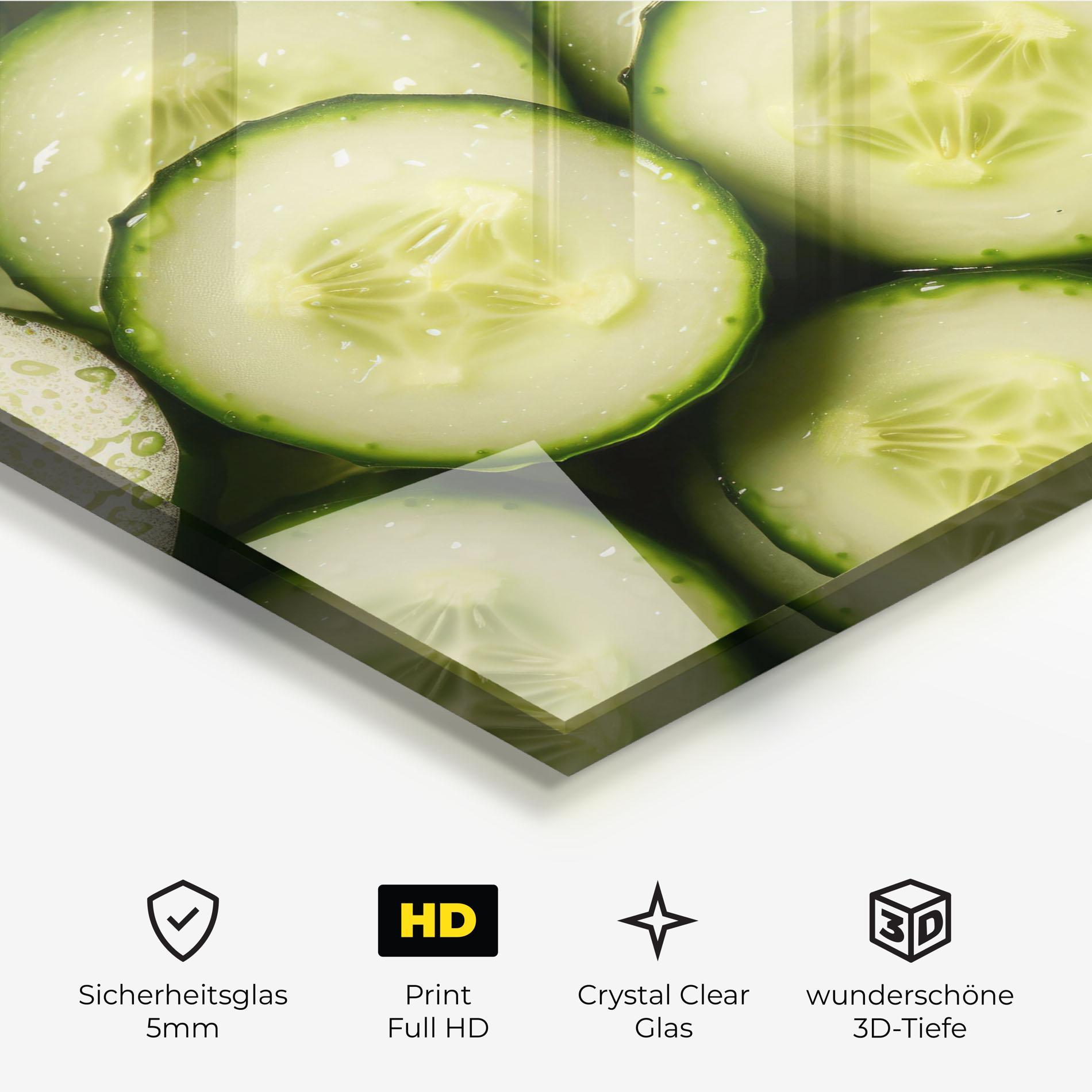 Glasbild Fresh Cucumber mockup 3