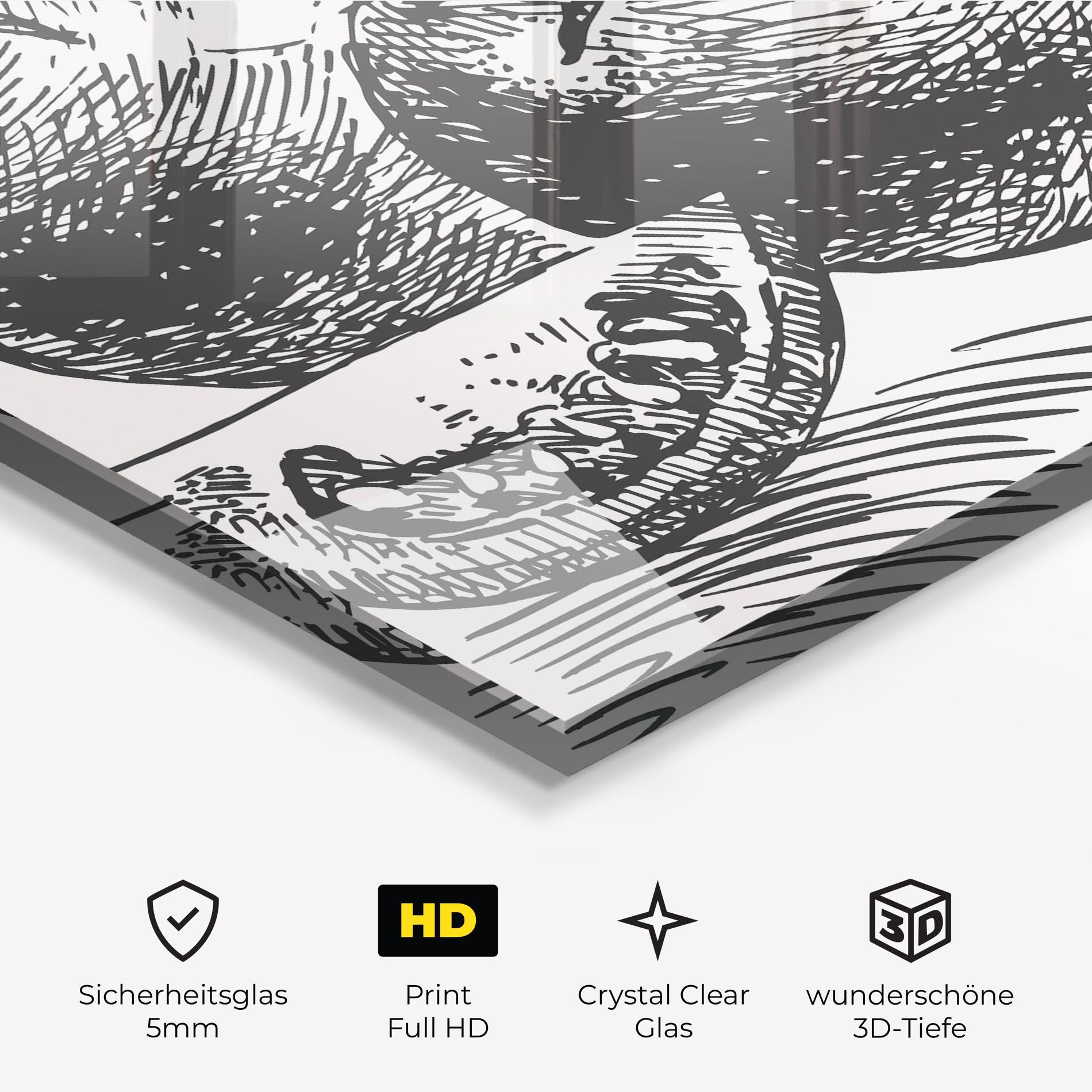 Glasbild Grey Line Tomato mockup 3