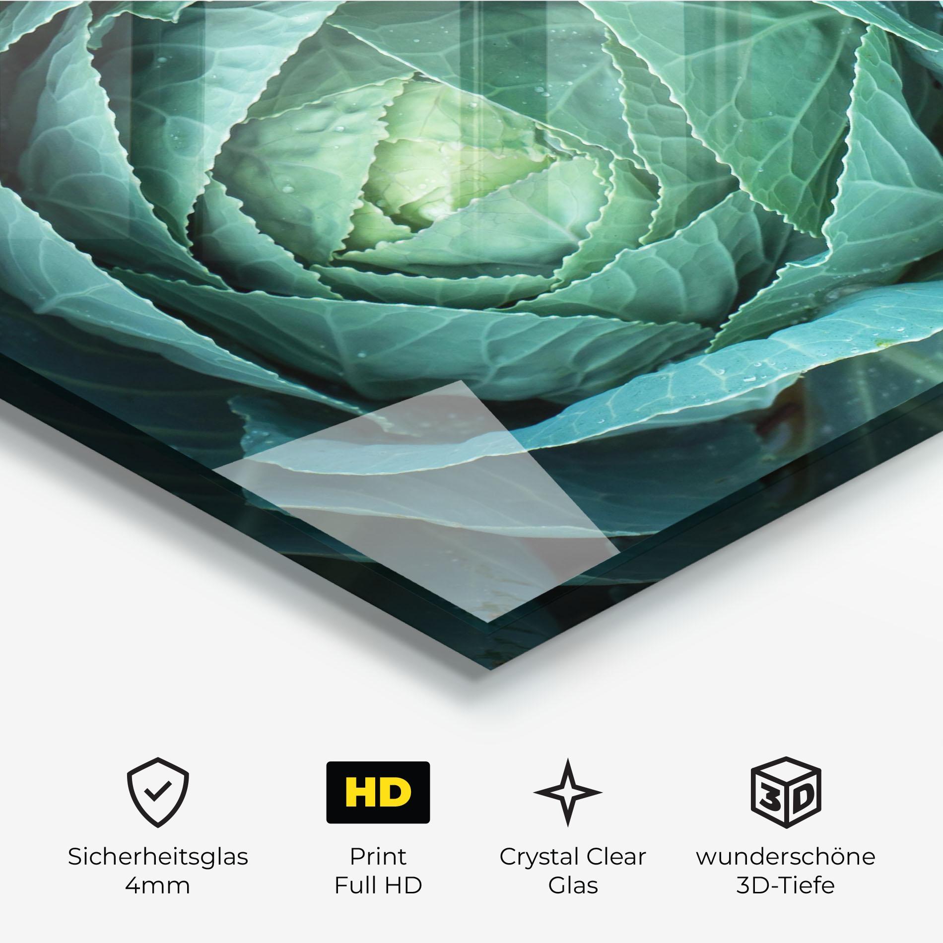 Glasbild Blue Lettuce mockup 3