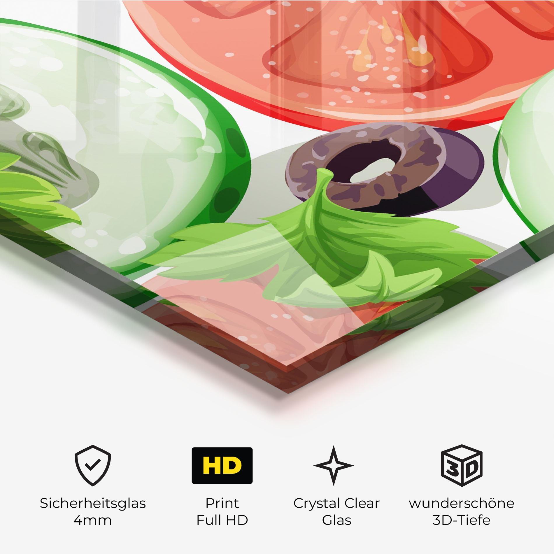 Glasbild Cucumber Tomatoes mockup 3