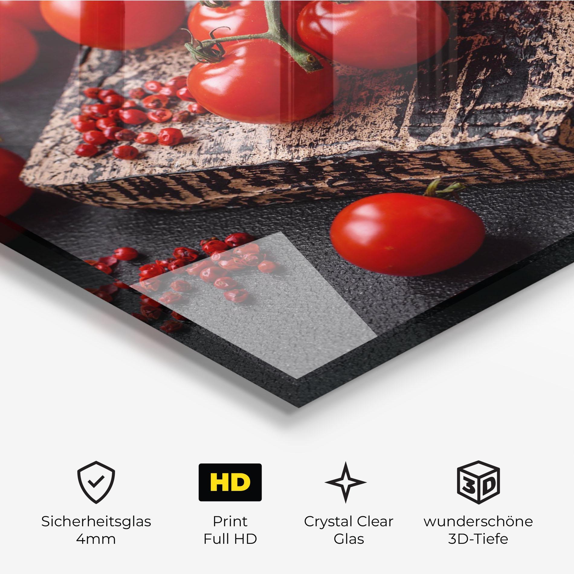 Glasbild Fresh Cherry Tomatoes mockup 3