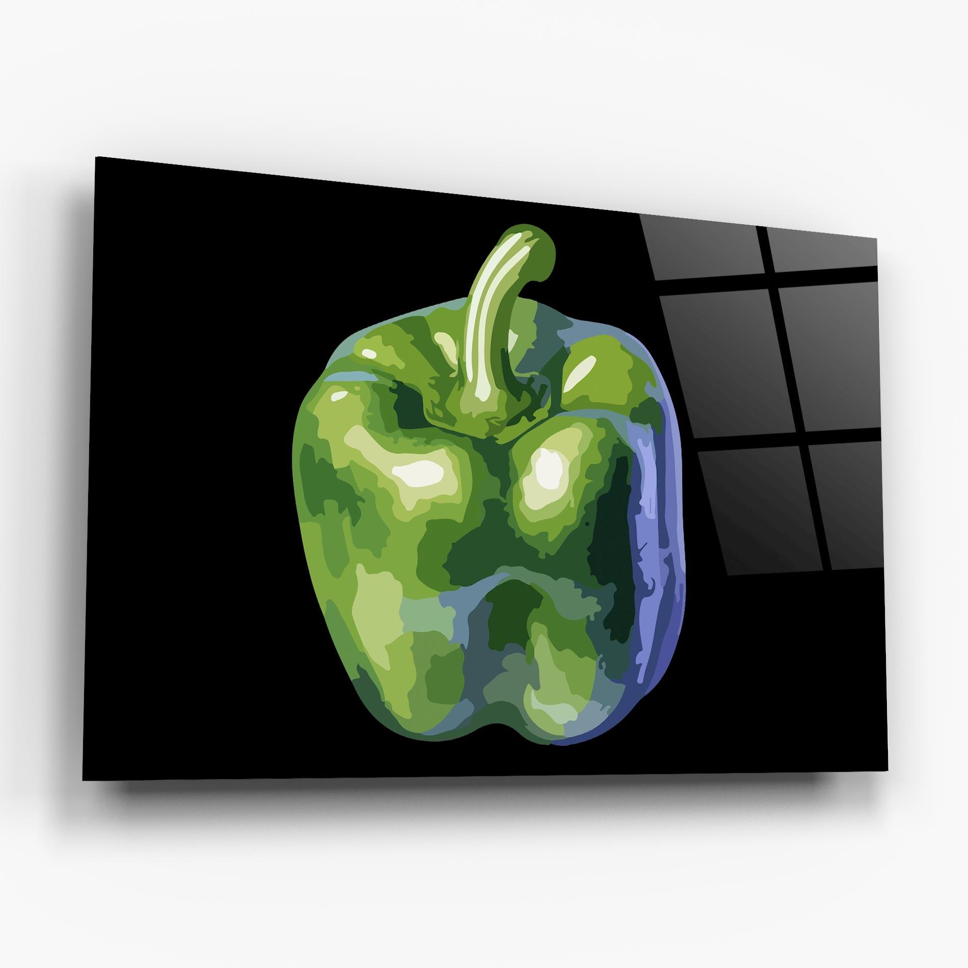 Glasbild Bellpepper Green mockup 6