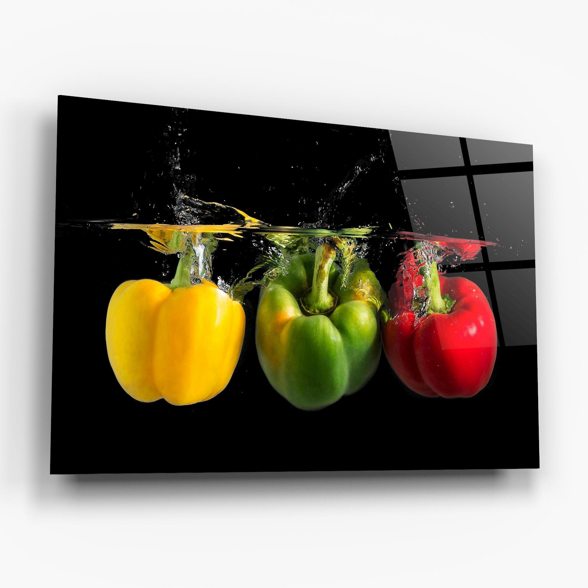 Glasbild Bellpepper Nice Splash mockup 6