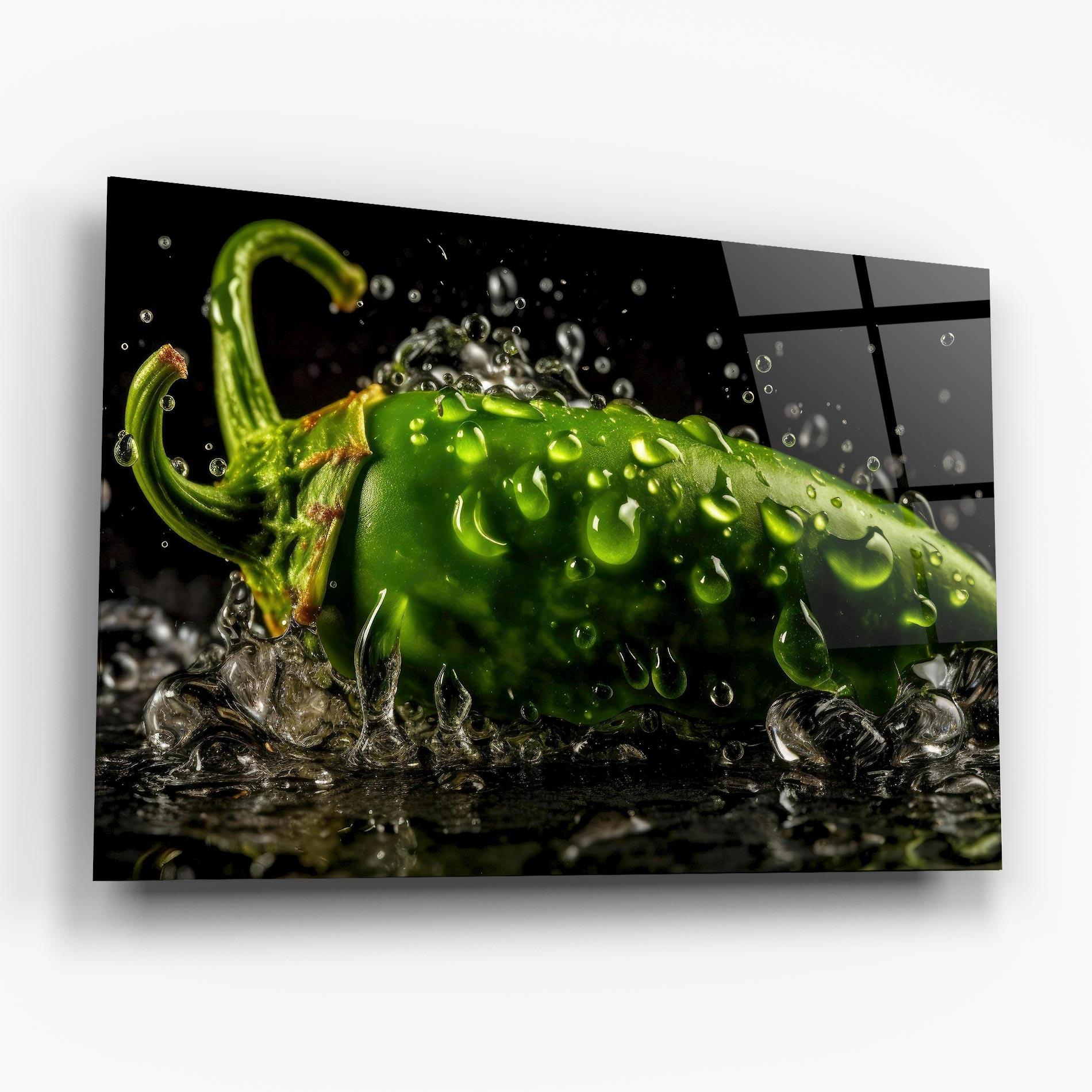 Glasbild Chili Splash mockup 6