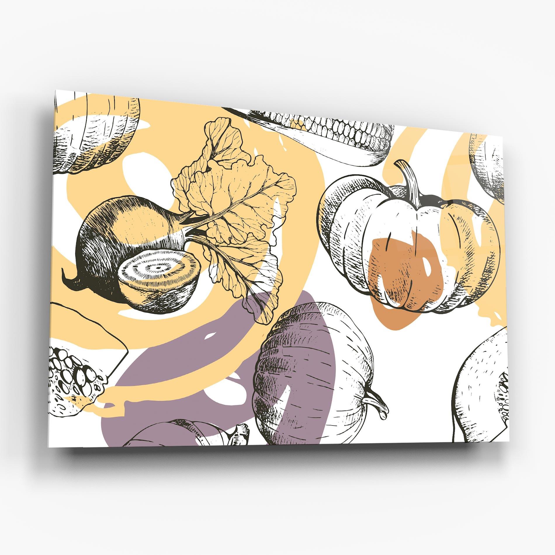 Glasbild Cream Vegetables Art mockup 6