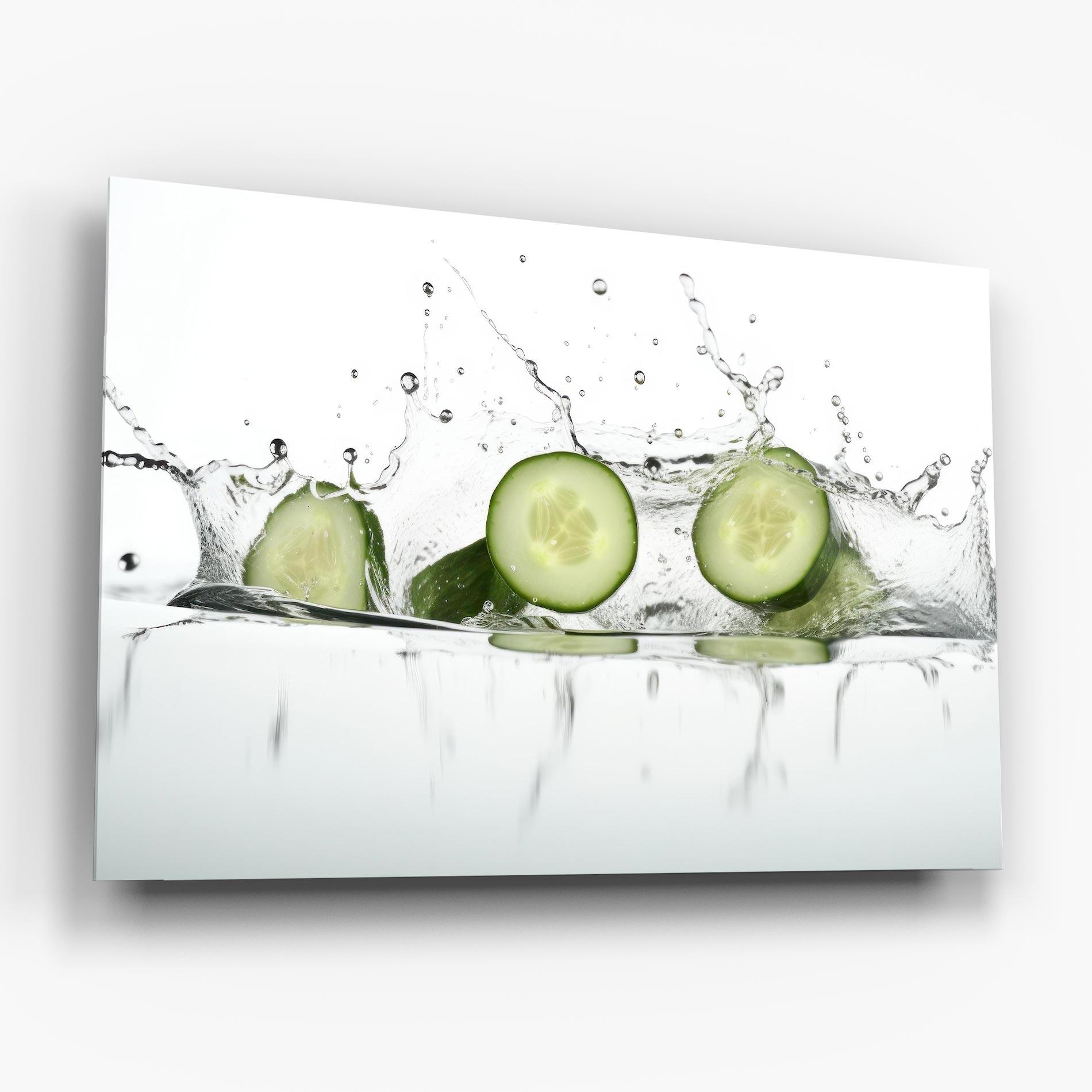 Glasbild Cucumber Cool Splash mockup 6