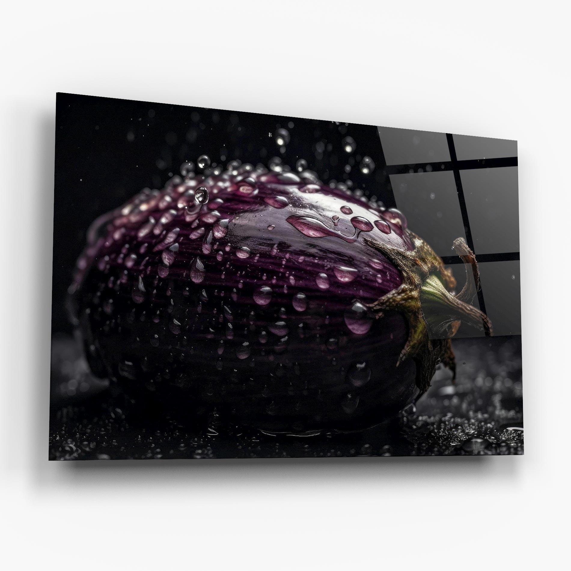 Glasbild Eggplant Splash mockup 6