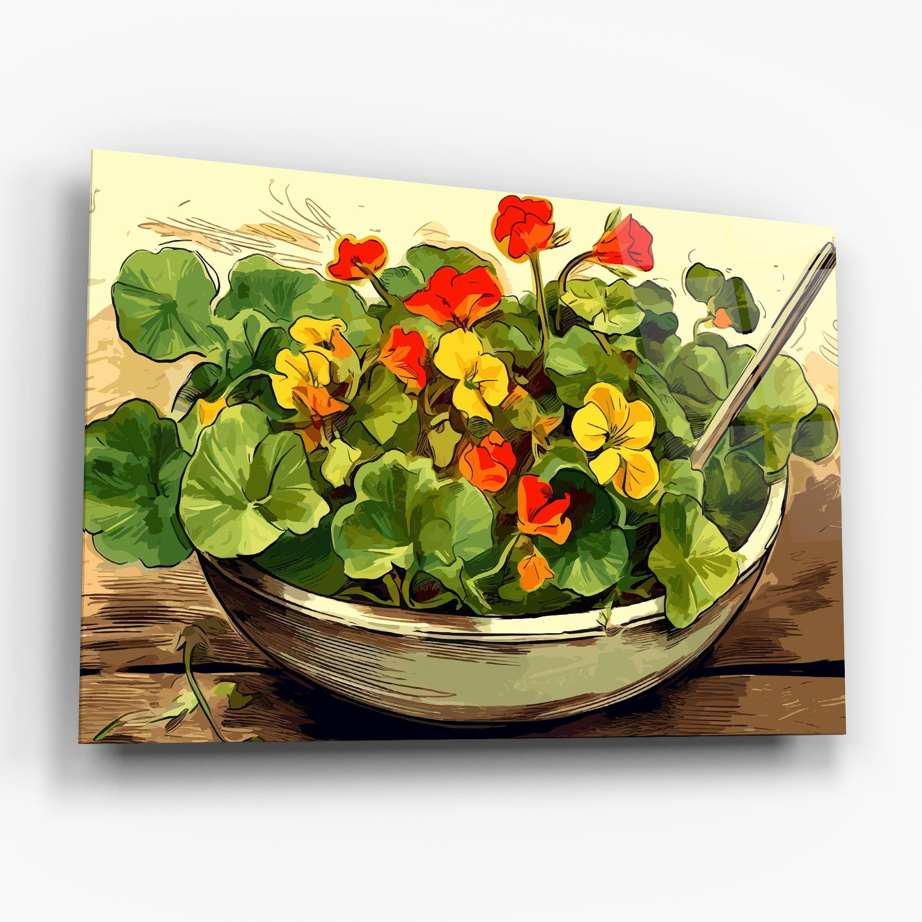 Glasbild Flower Food mockup 6