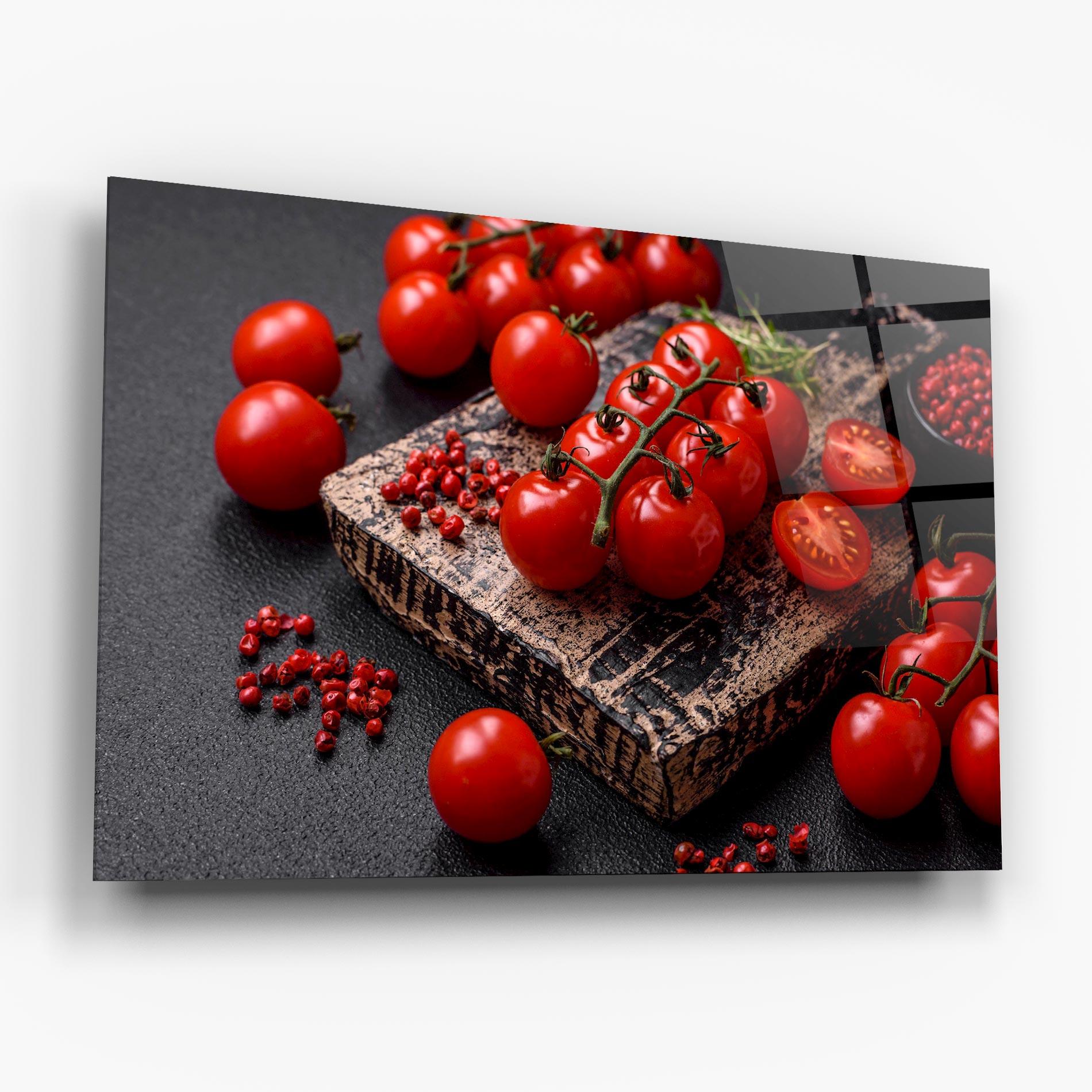 Glasbild Fresh Cherry Tomatoes mockup 6