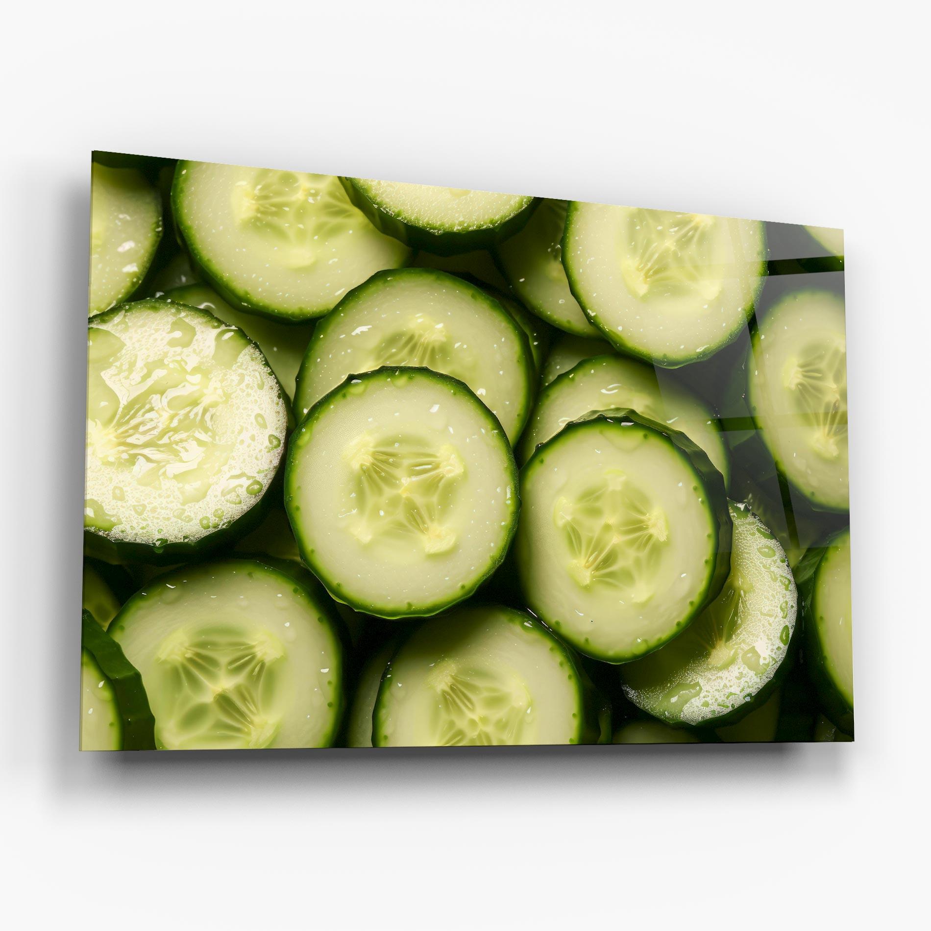 Glasbild Fresh Cucumber mockup 6