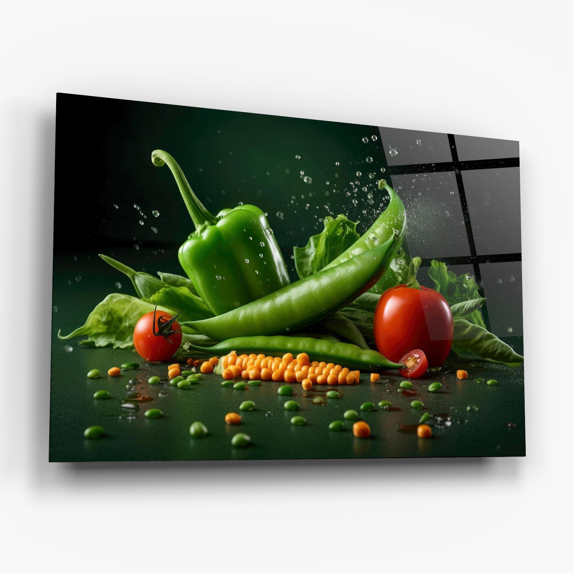 Glasbild Fresh Vegetables mockup 6